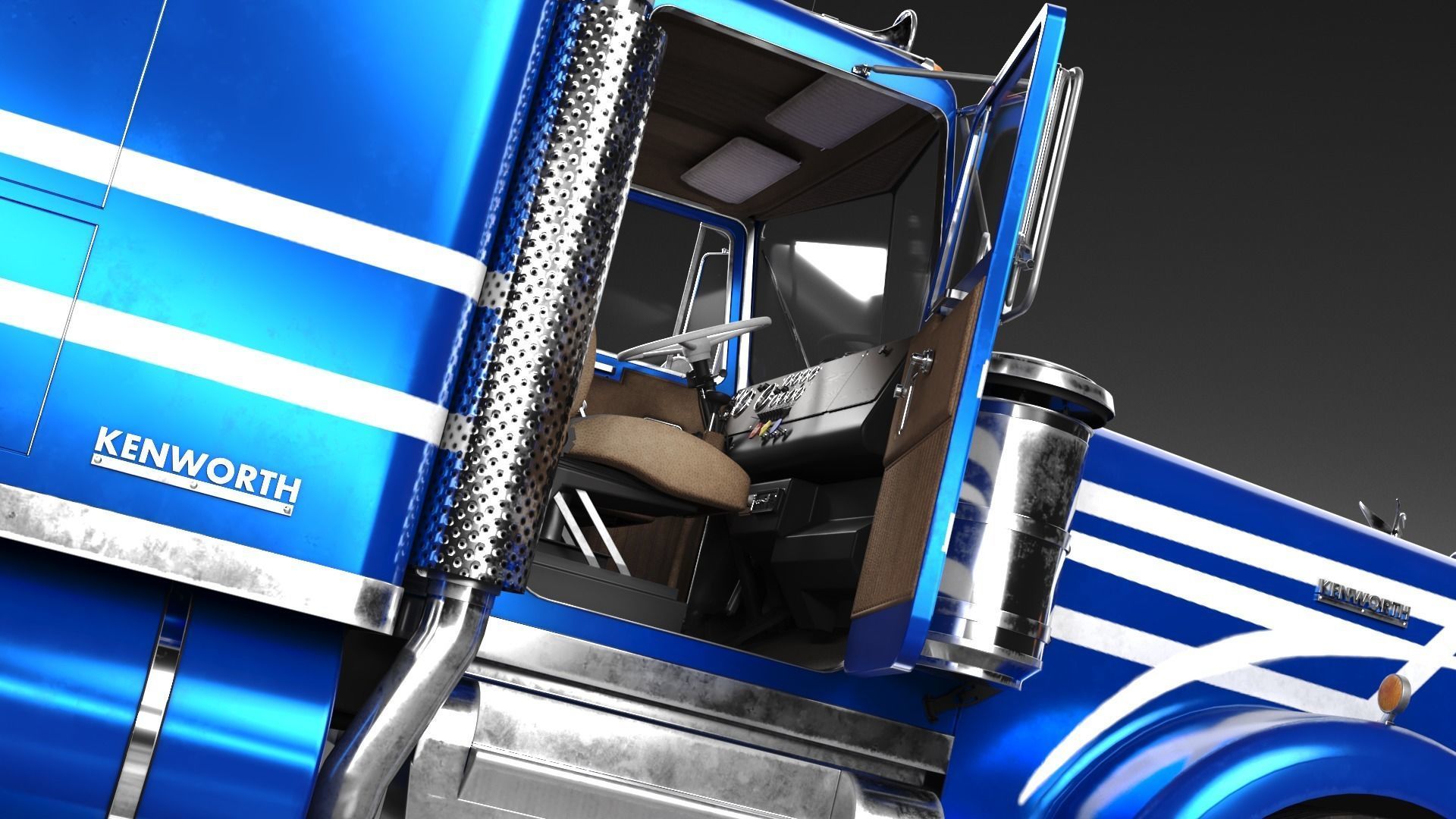 Kenworth W900 A 1981 Low-poly 3D model_6
