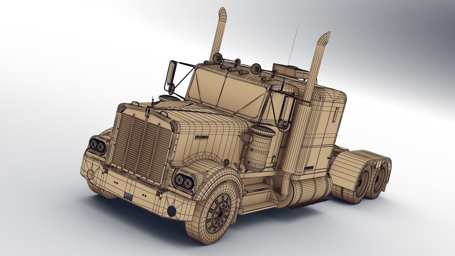 Kenworth W900 A 1981 Low-poly 3D model_12