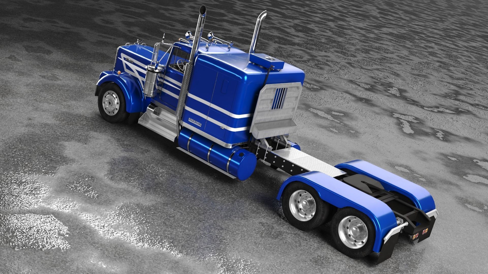 Kenworth W900 A 1981 Low-poly 3D model_3
