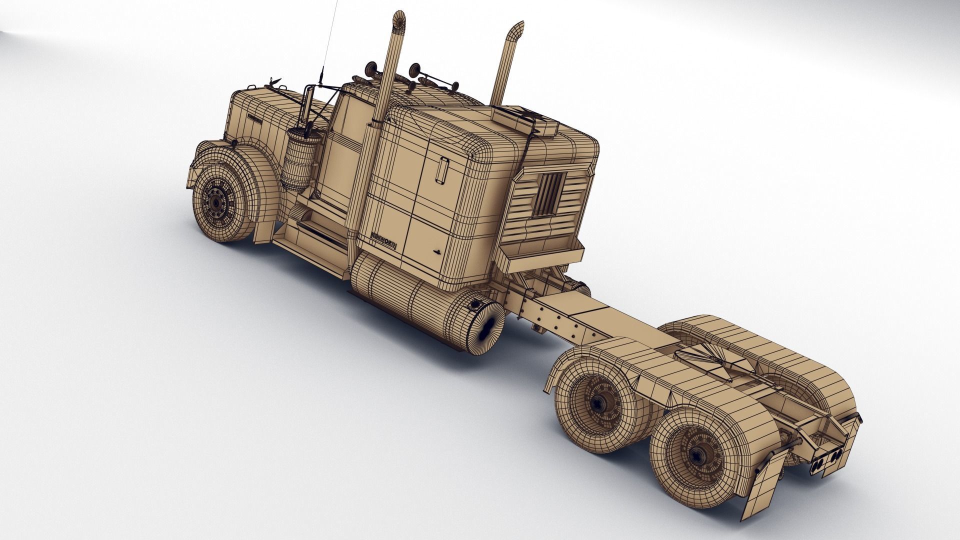 Kenworth W900 A 1981 Low-poly 3D model_15