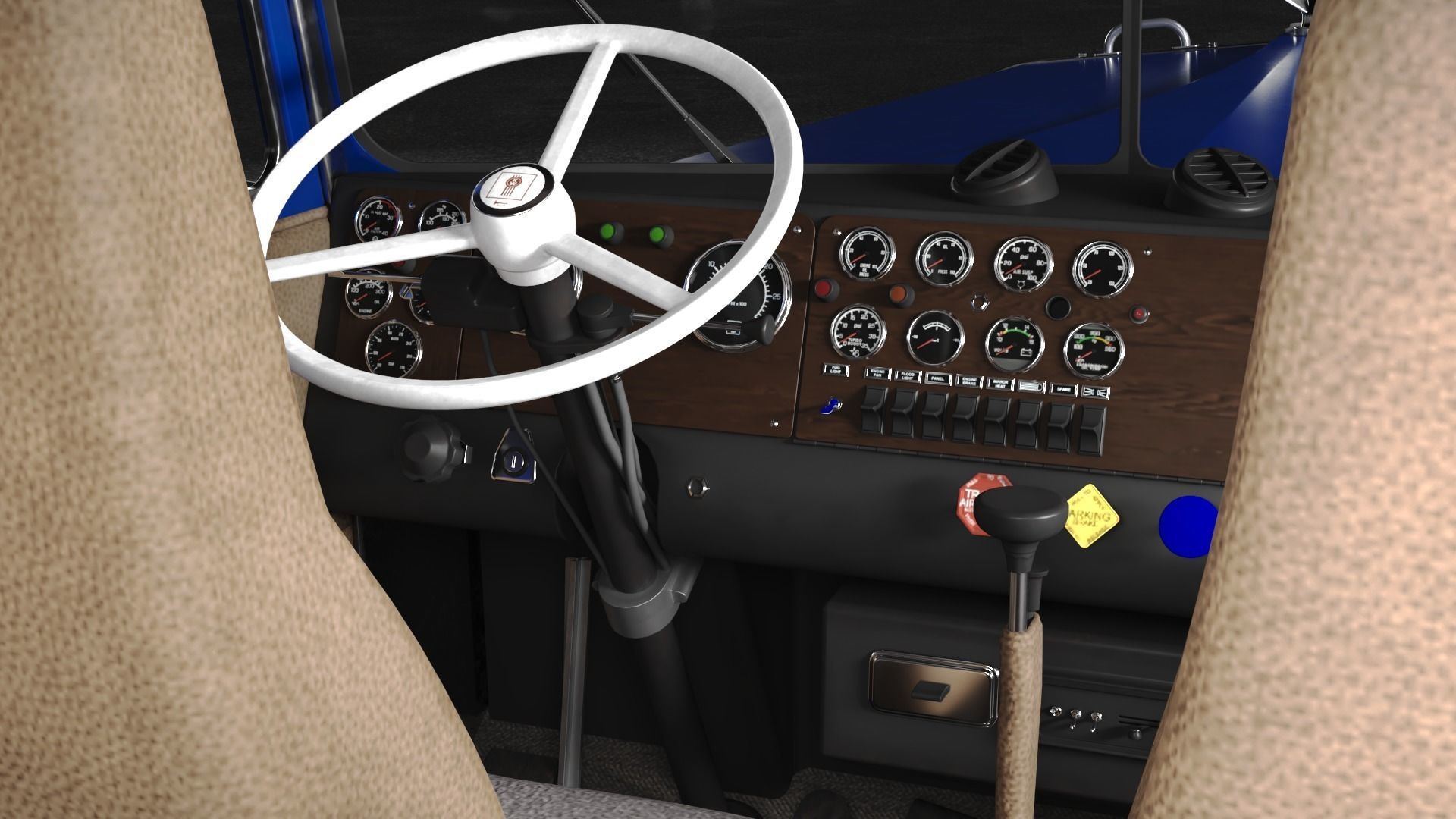 Kenworth W900 A 1981 Low-poly 3D model_10