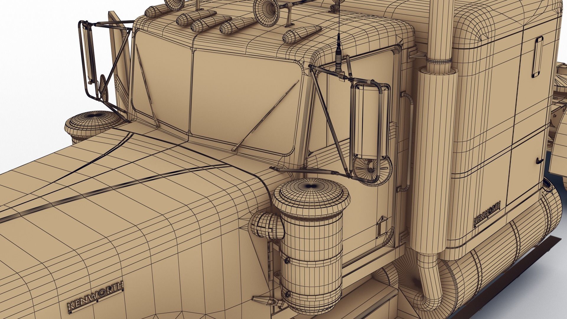 Kenworth W900 A 1981 Low-poly 3D model_20