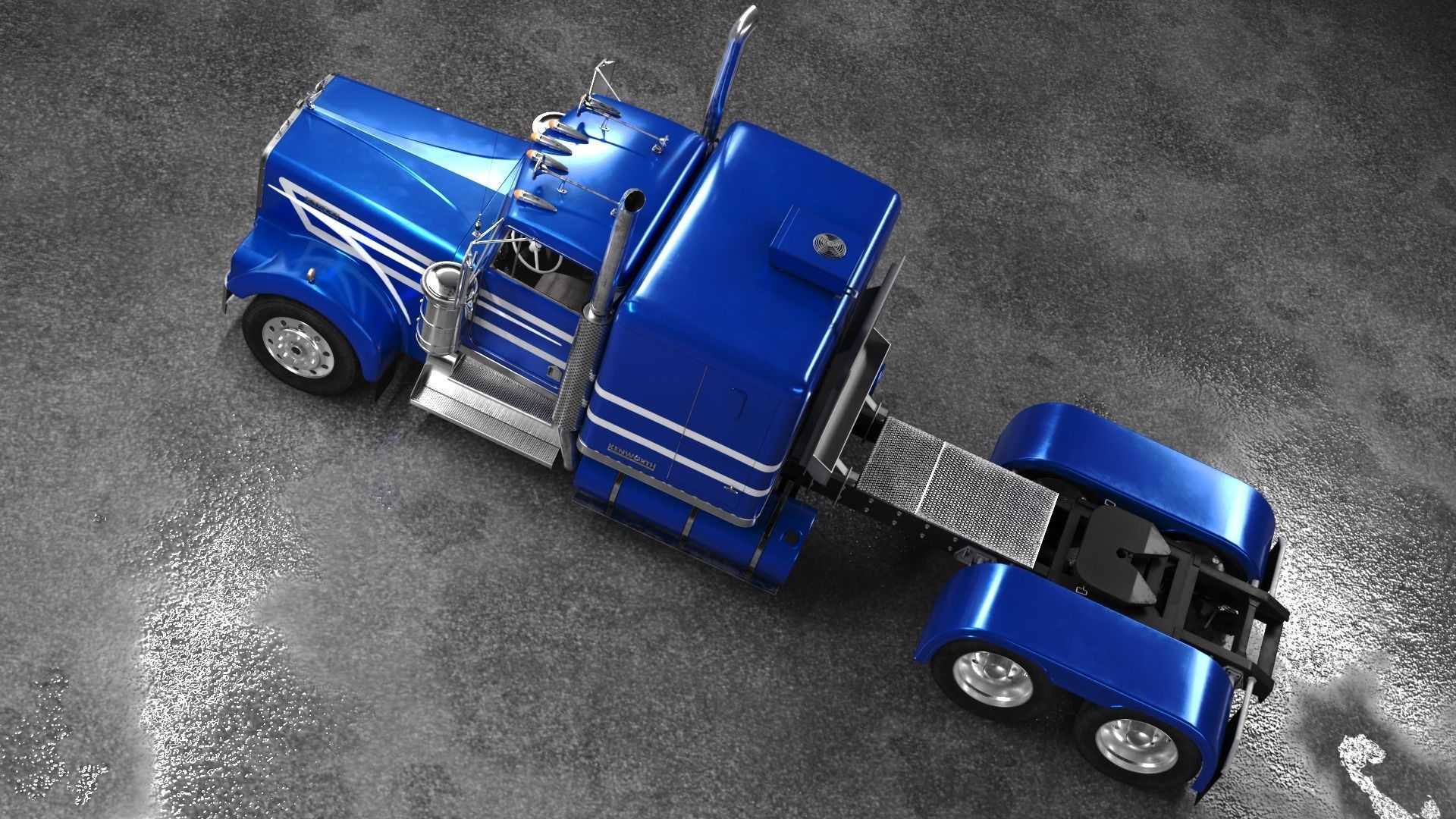 Kenworth W900 A 1981 Low-poly 3D model_4