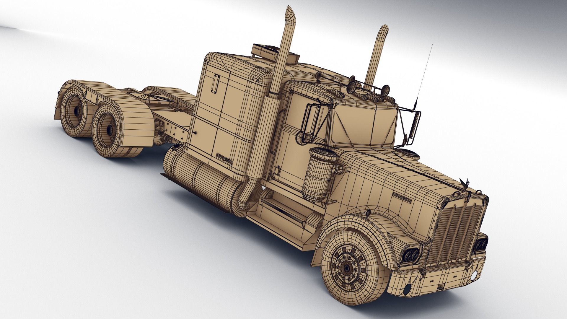 Kenworth W900 A 1981 Low-poly 3D model_13