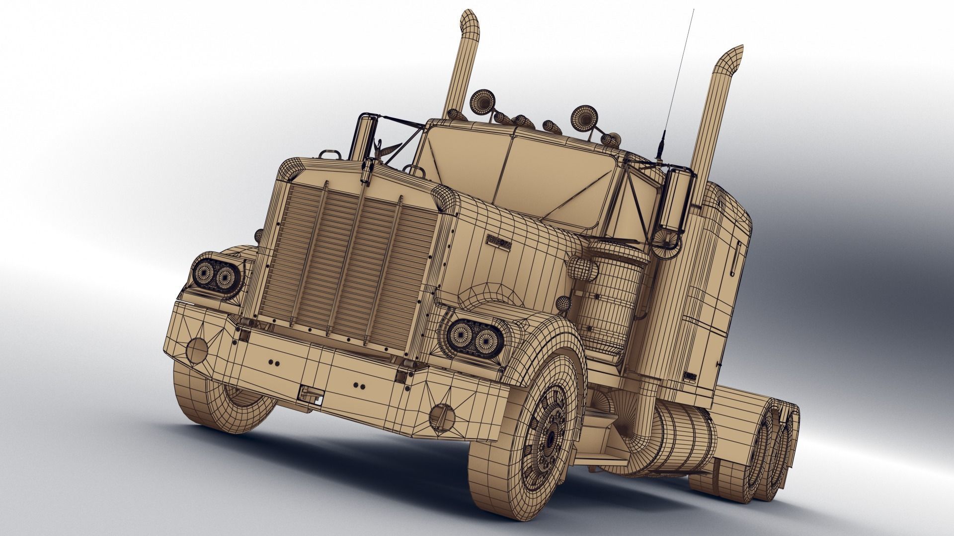 Kenworth W900 A 1981 Low-poly 3D model_17