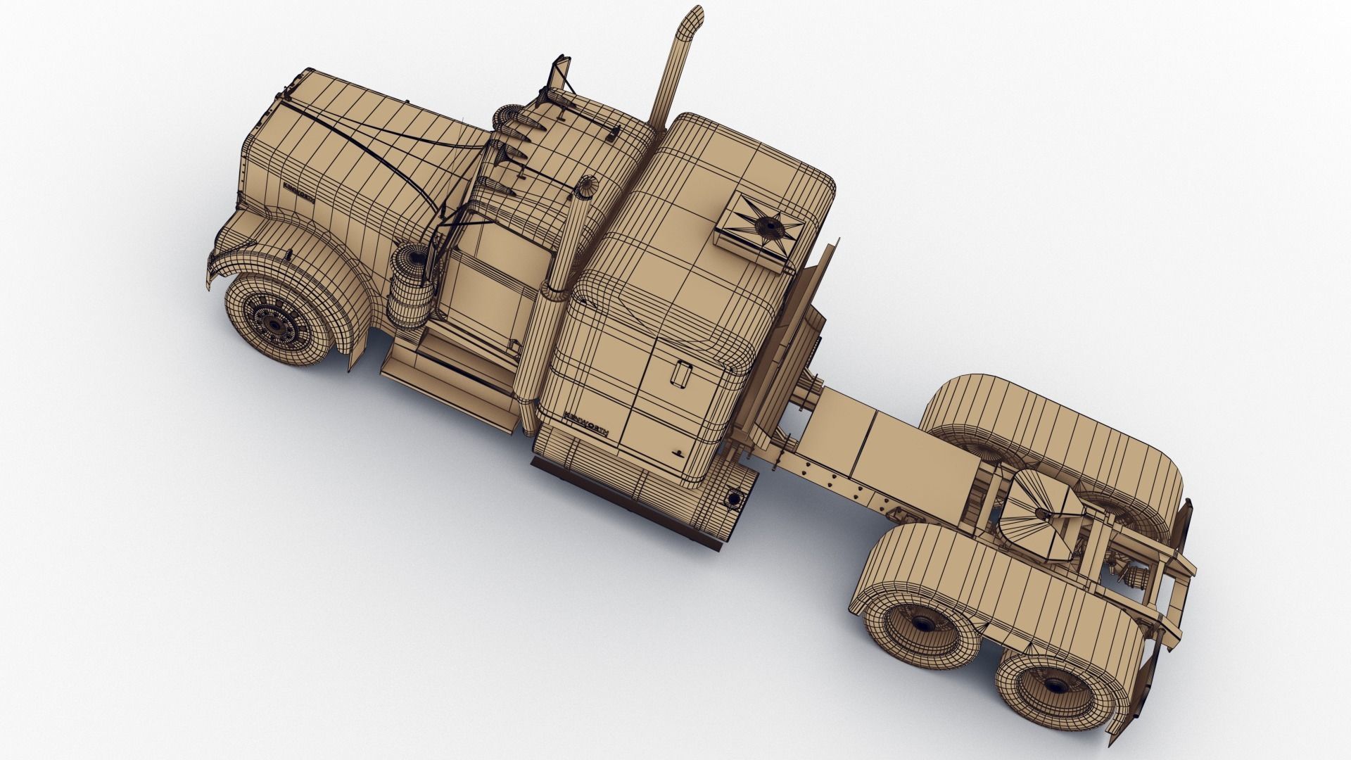 Kenworth W900 A 1981 Low-poly 3D model_16