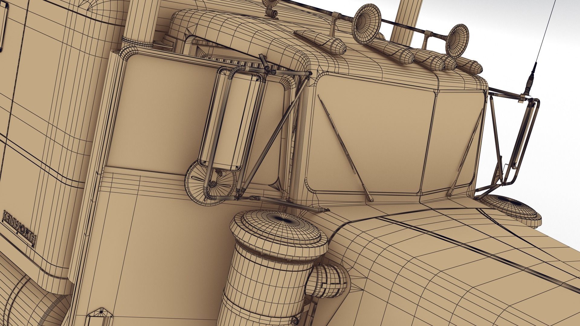 Kenworth W900 A 1981 Low-poly 3D model_19