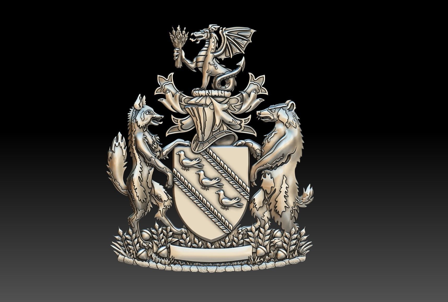 Nanton Coat of Arms 3D print model_2
