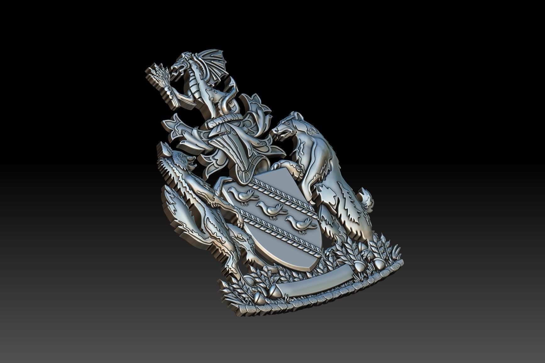 Nanton Coat of Arms 3D print model_4