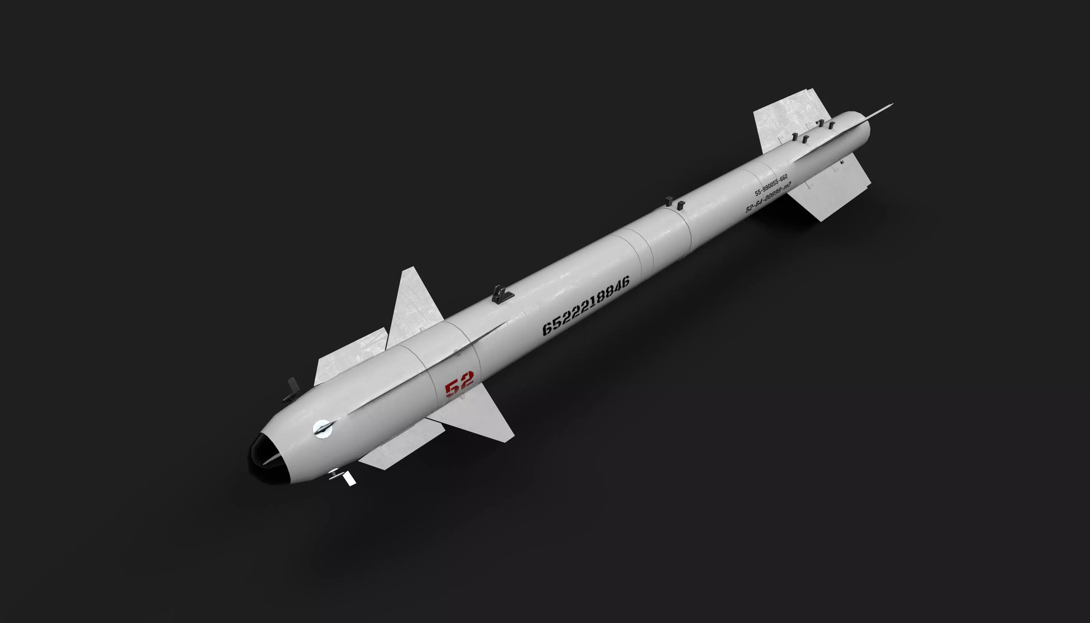 r73 air to air missile Low-poly 3D model