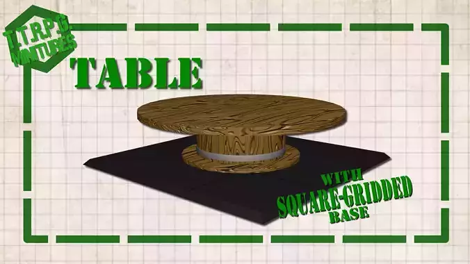 TTRPG and DnD Table Miniature with Square Gridded Base