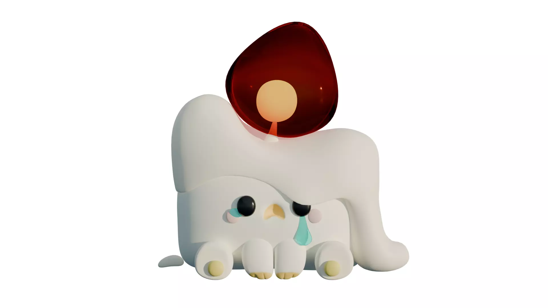 Cute crying candle 3D model