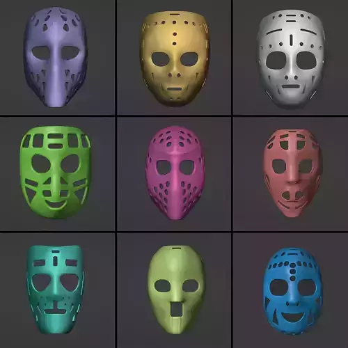 Vintage Hockey Masks Pack 3D print model