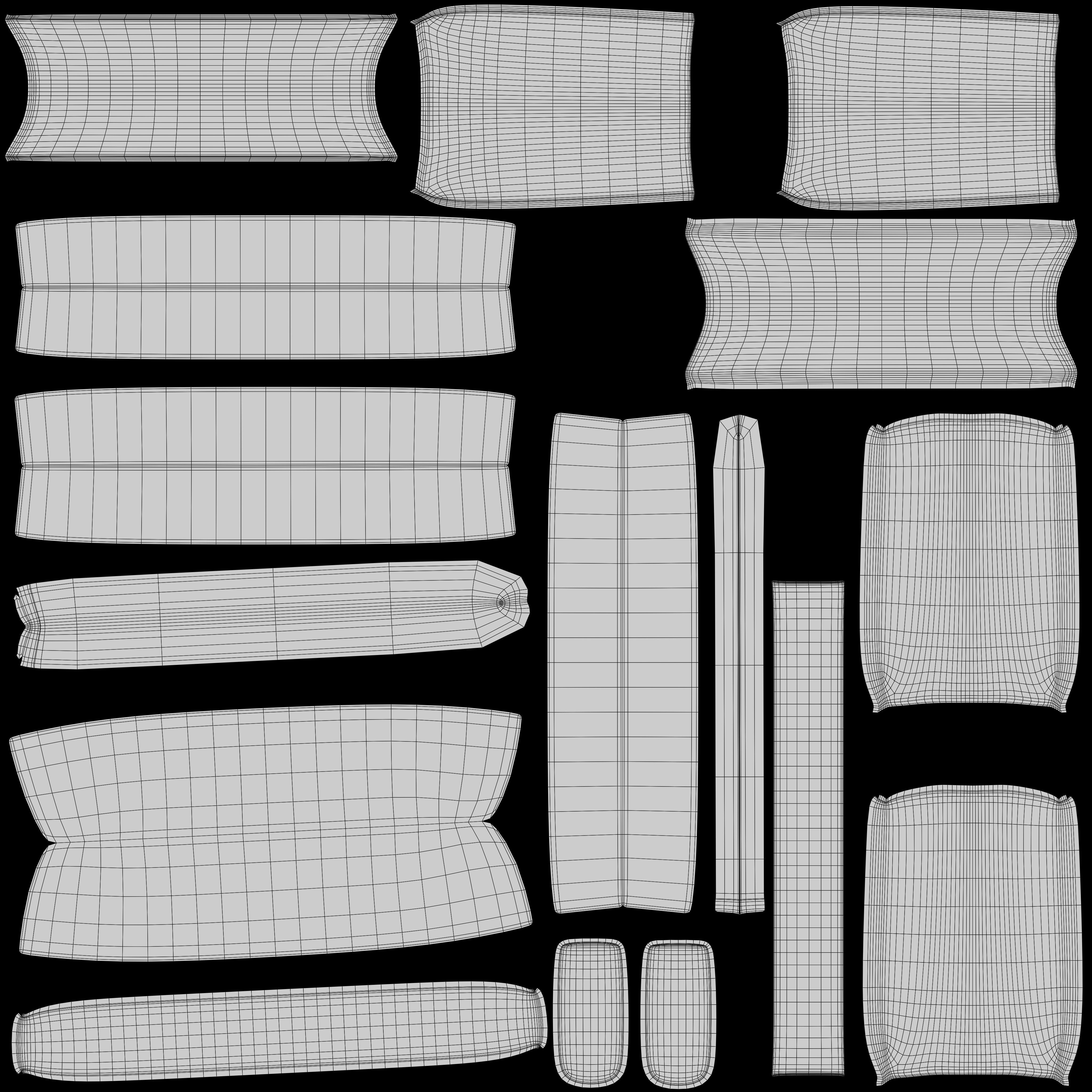 White leather shoulder bag 3 styles of straps 3D model_48