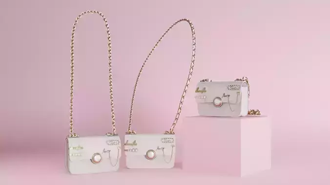 White leather shoulder bag 3 styles of straps