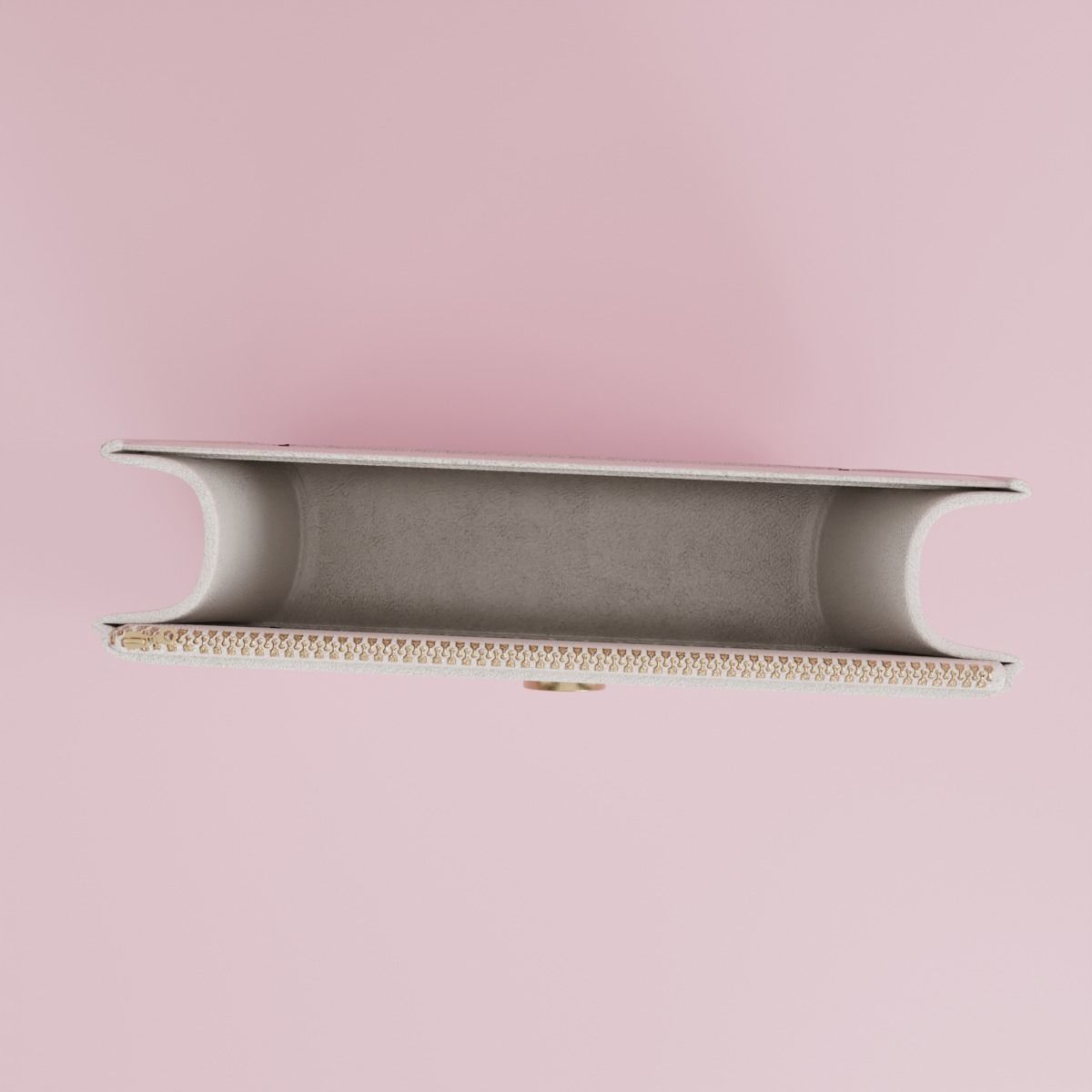 White leather shoulder bag 3 styles of straps 3D model_18