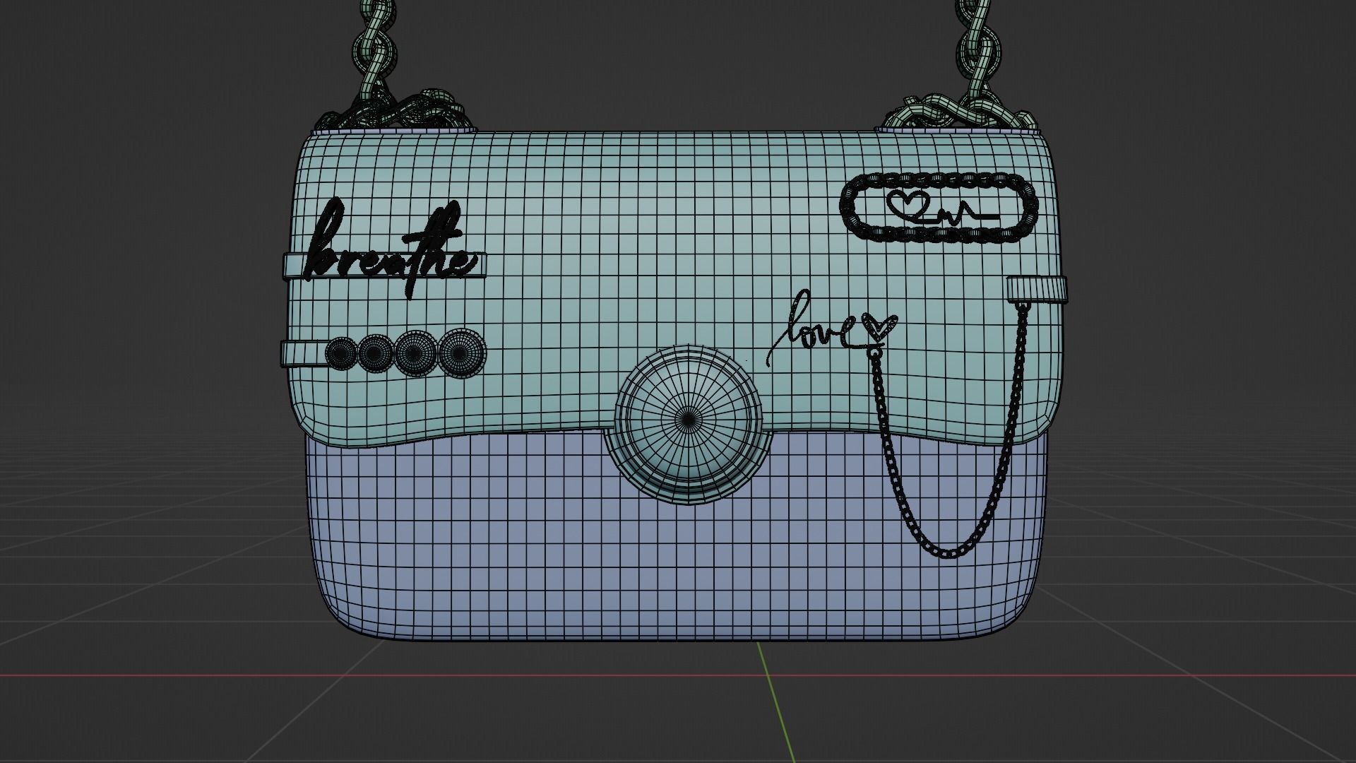 White leather shoulder bag 3 styles of straps 3D model_36