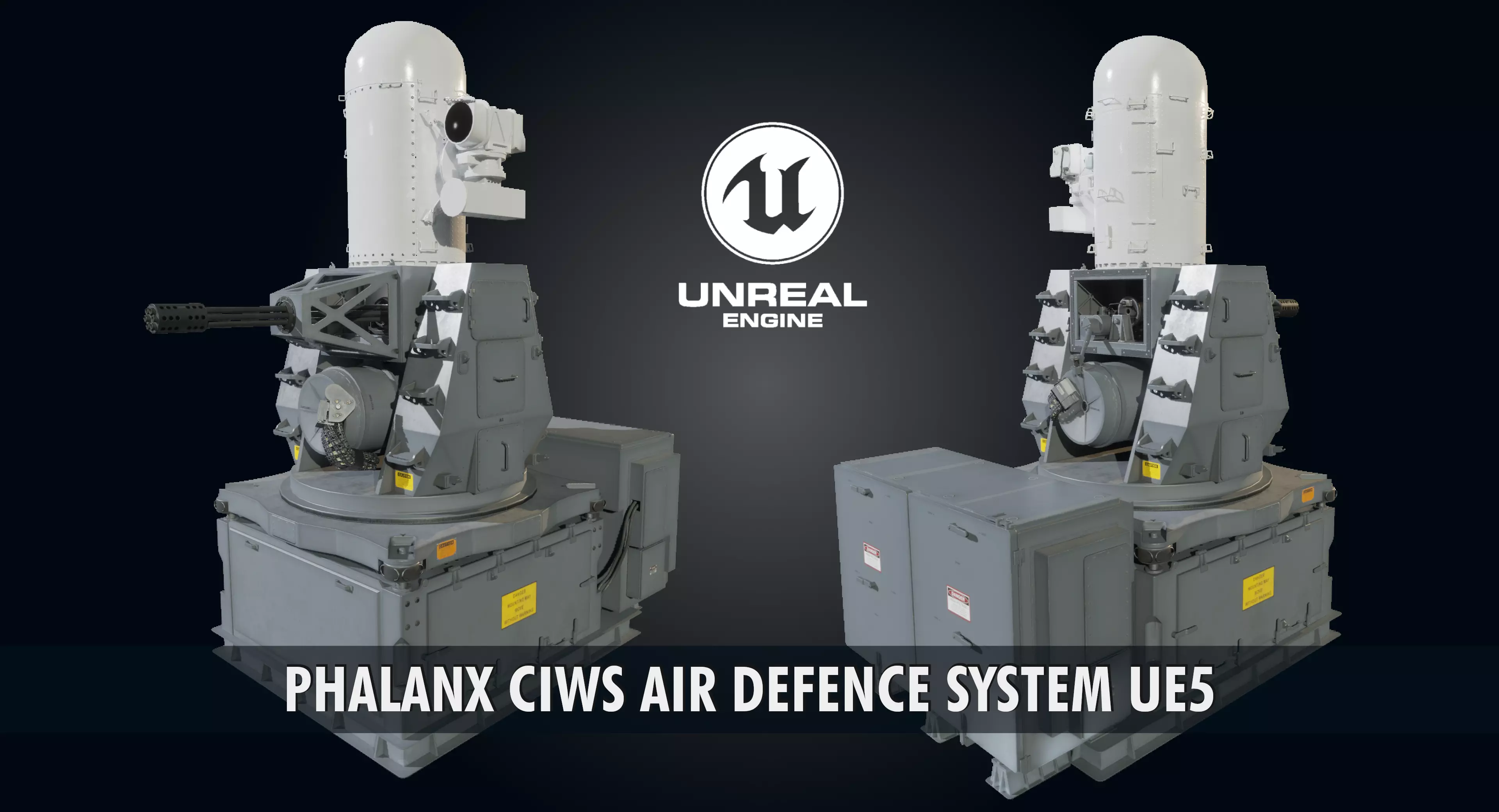 Phalanx CIWS Air Defence System Low-poly 3D model_0