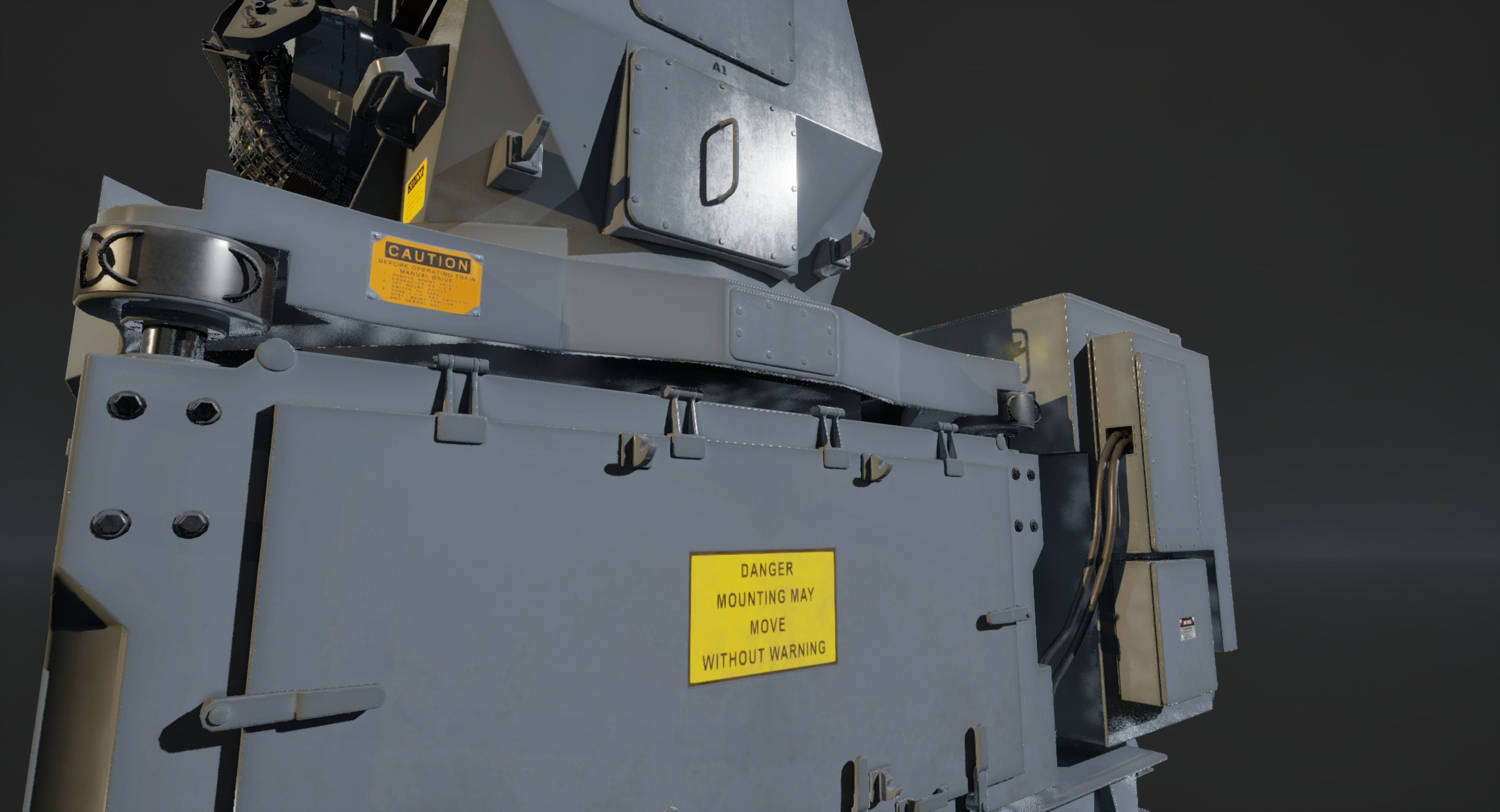 Phalanx CIWS Air Defence System Low-poly 3D model_8