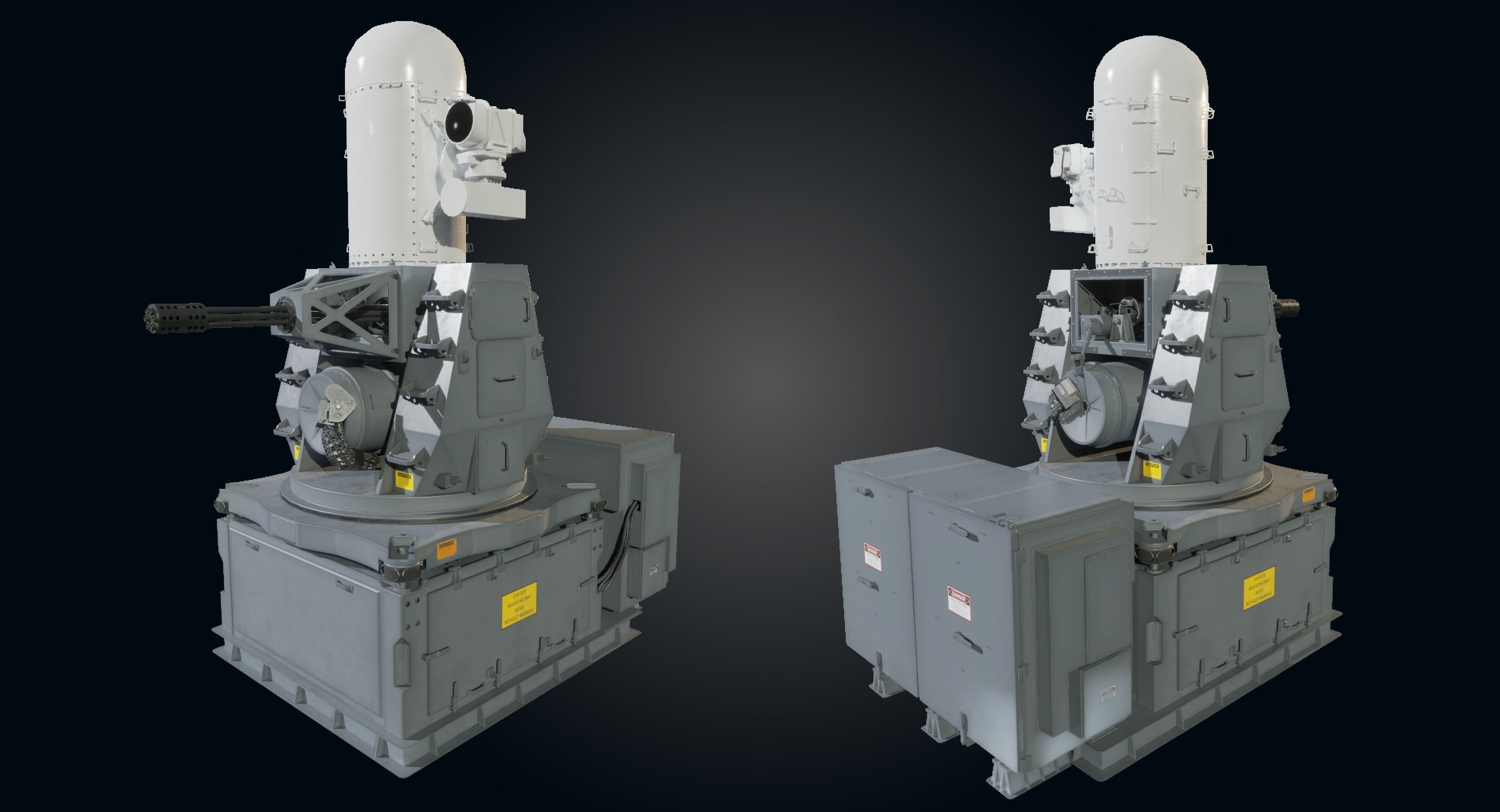 Phalanx CIWS Air Defence System Low-poly 3D model_1
