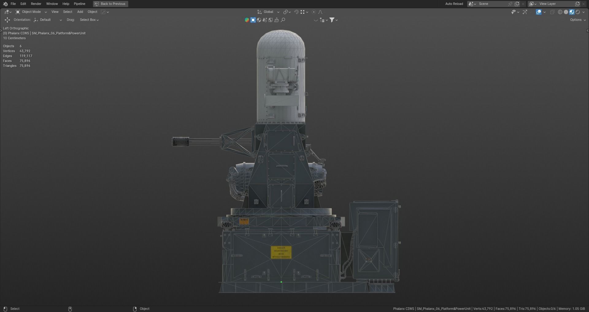 Phalanx CIWS Air Defence System Low-poly 3D model_22