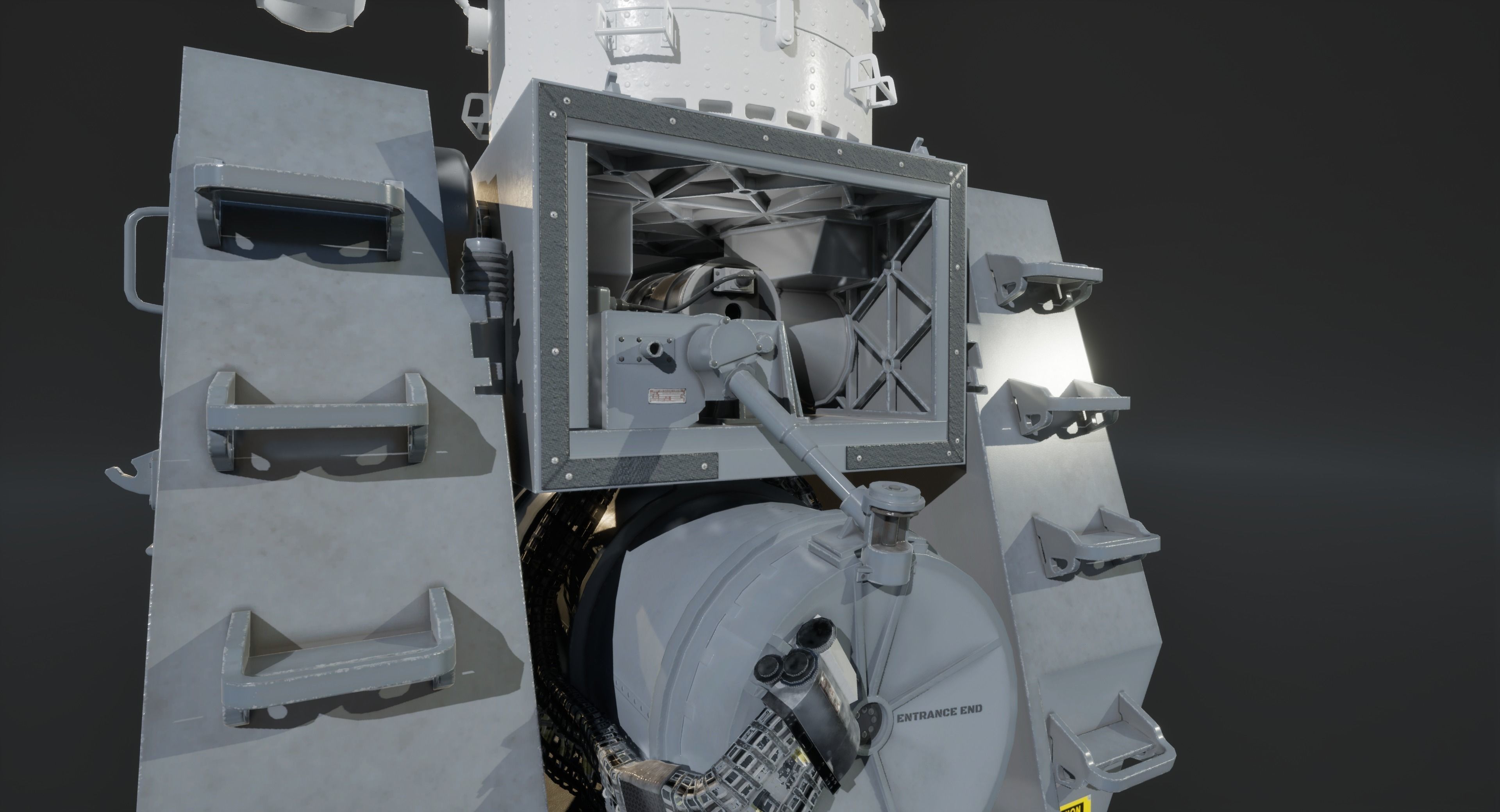 Phalanx CIWS Air Defence System Low-poly 3D model_6