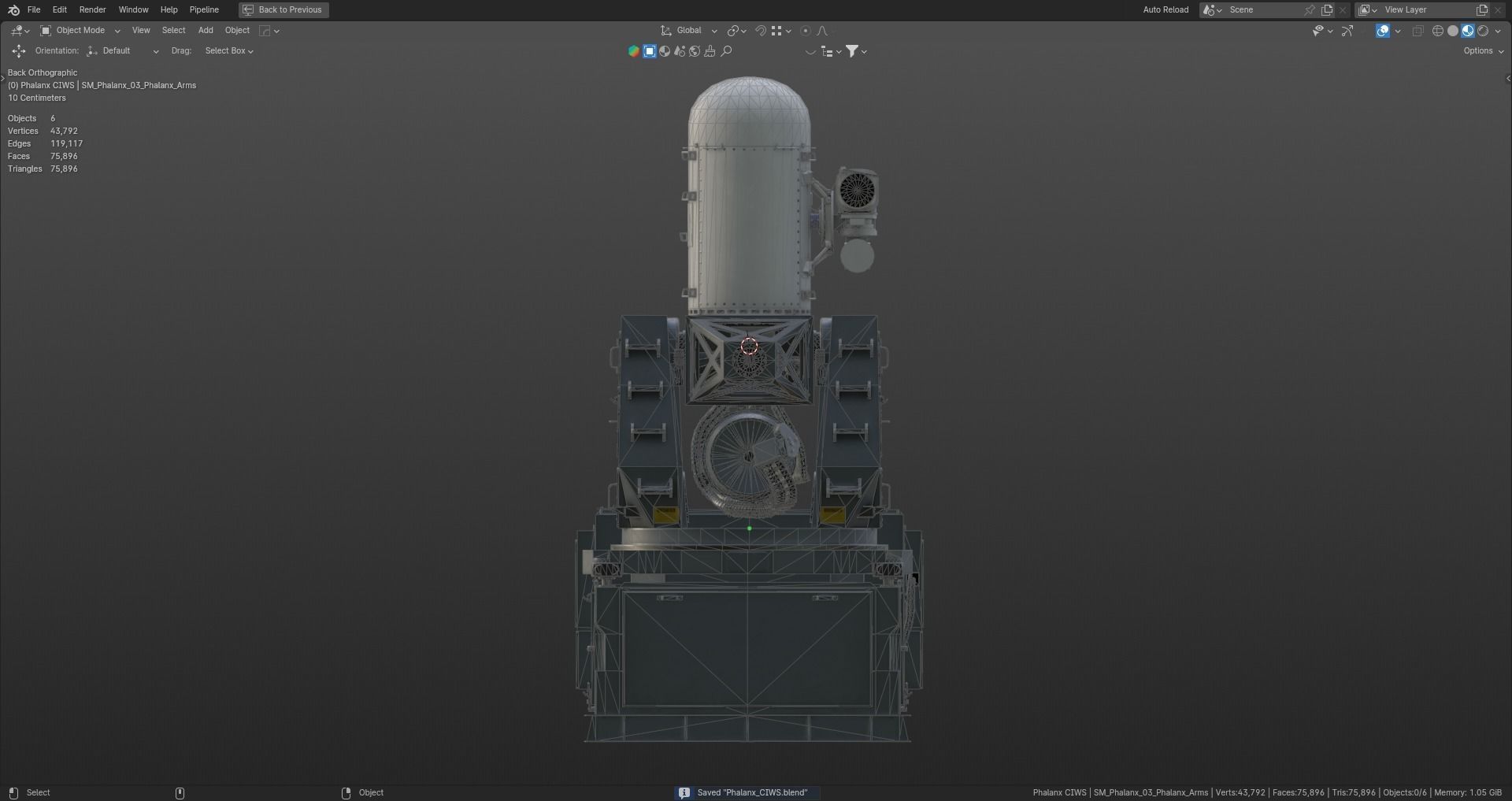 Phalanx CIWS Air Defence System Low-poly 3D model_20