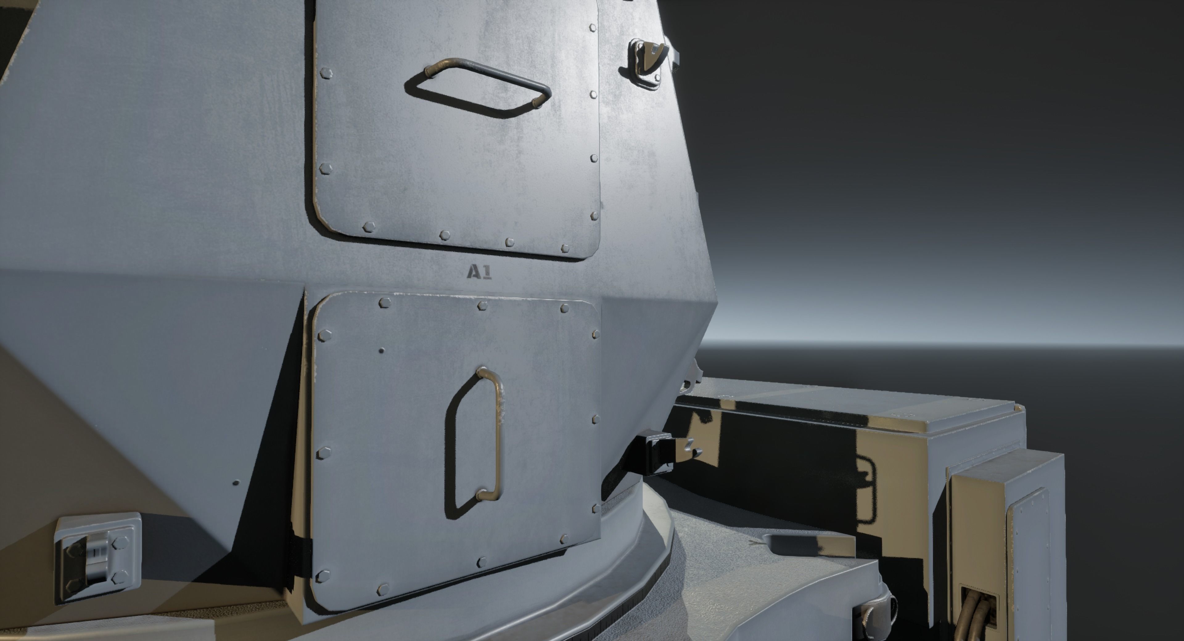 Phalanx CIWS Air Defence System Low-poly 3D model_12