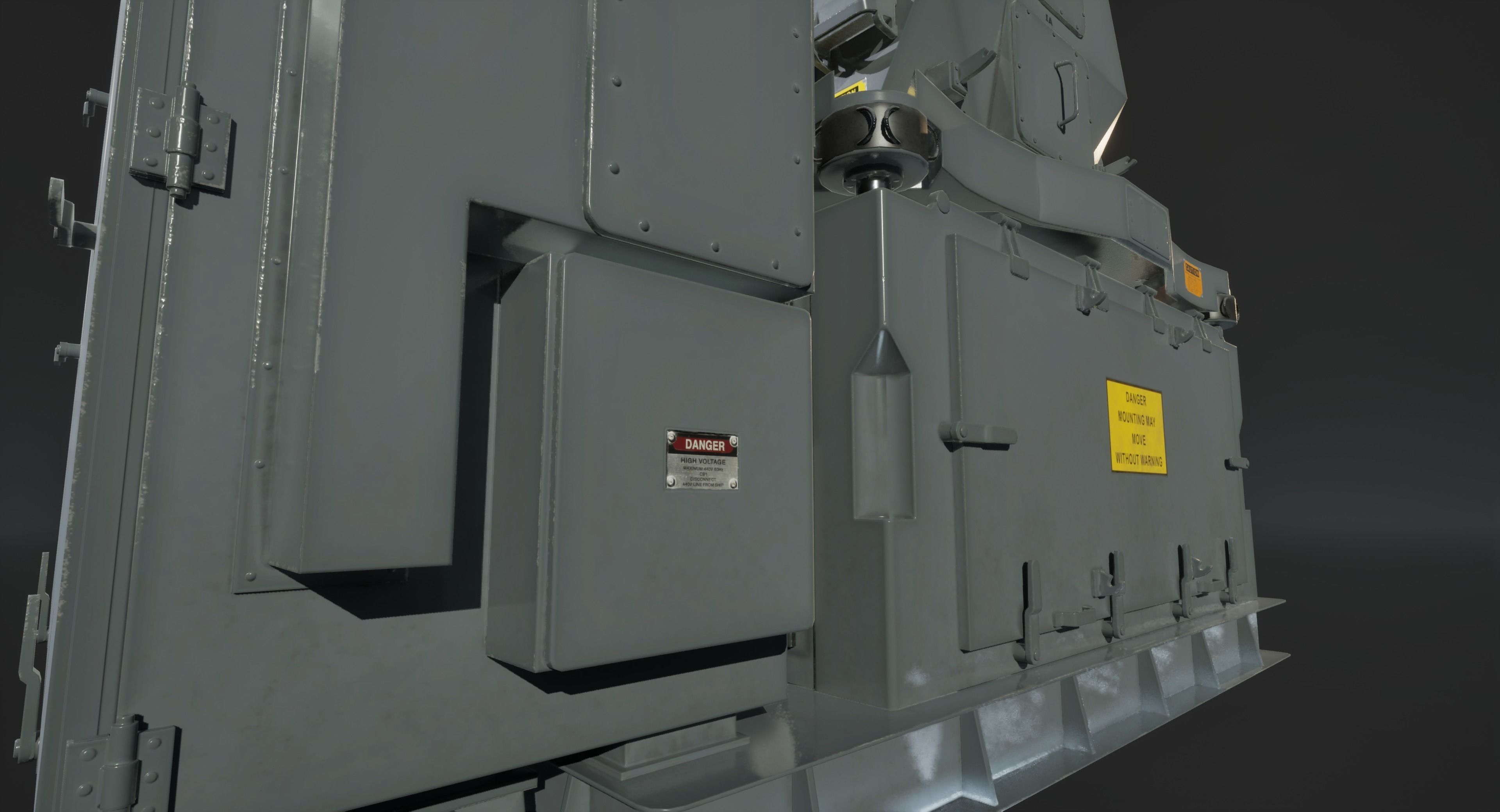 Phalanx CIWS Air Defence System Low-poly 3D model_9