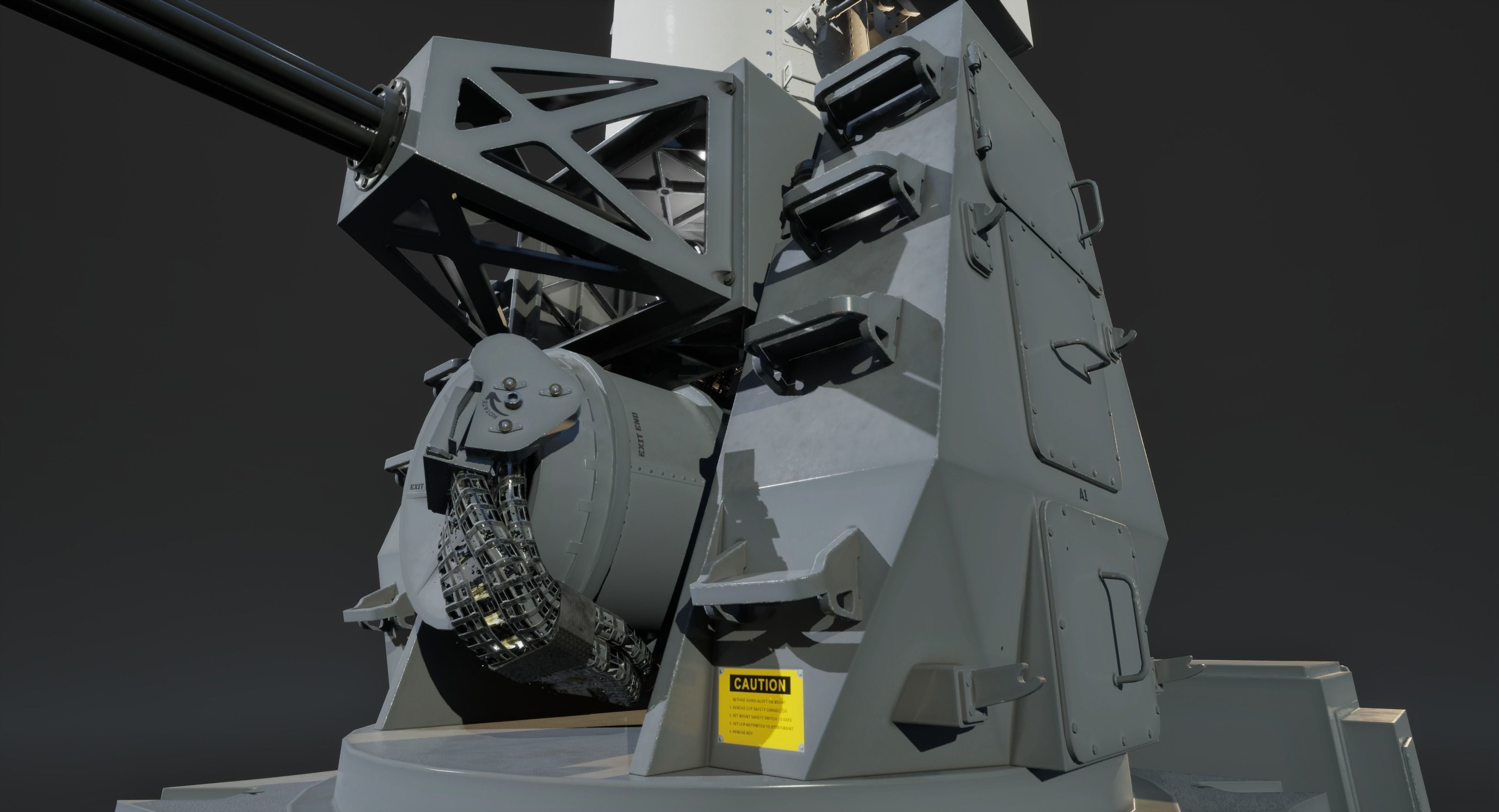 Phalanx CIWS Air Defence System Low-poly 3D model_3