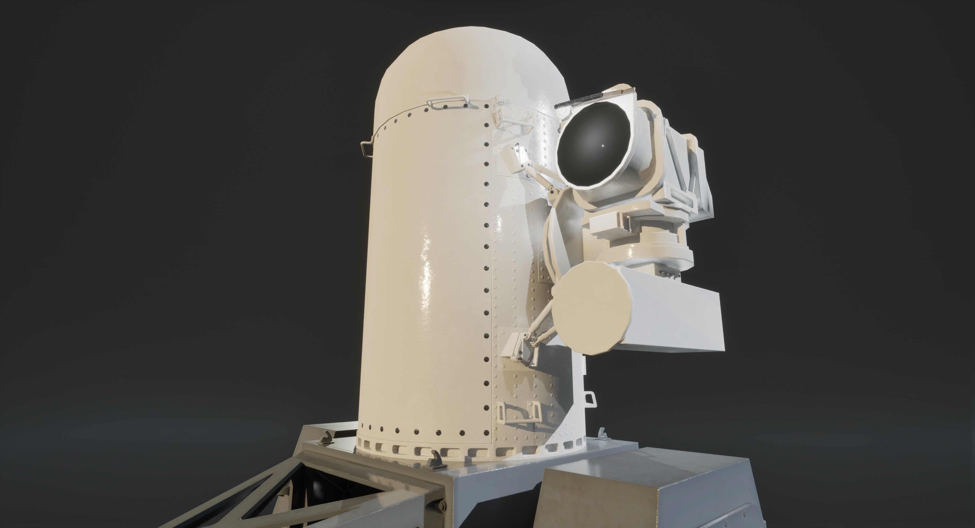 Phalanx CIWS Air Defence System Low-poly 3D model_7