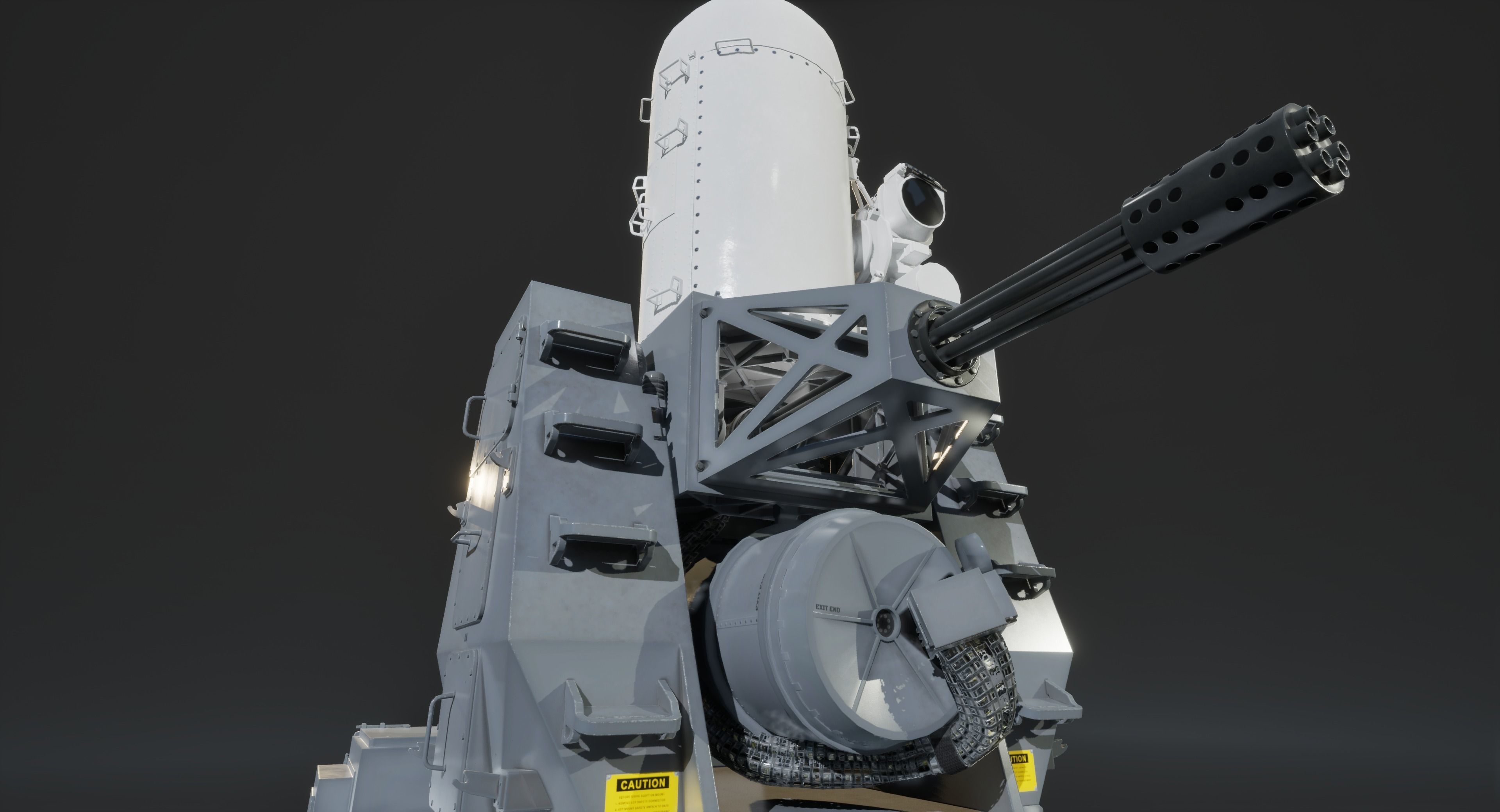 Phalanx CIWS Air Defence System Low-poly 3D model_4