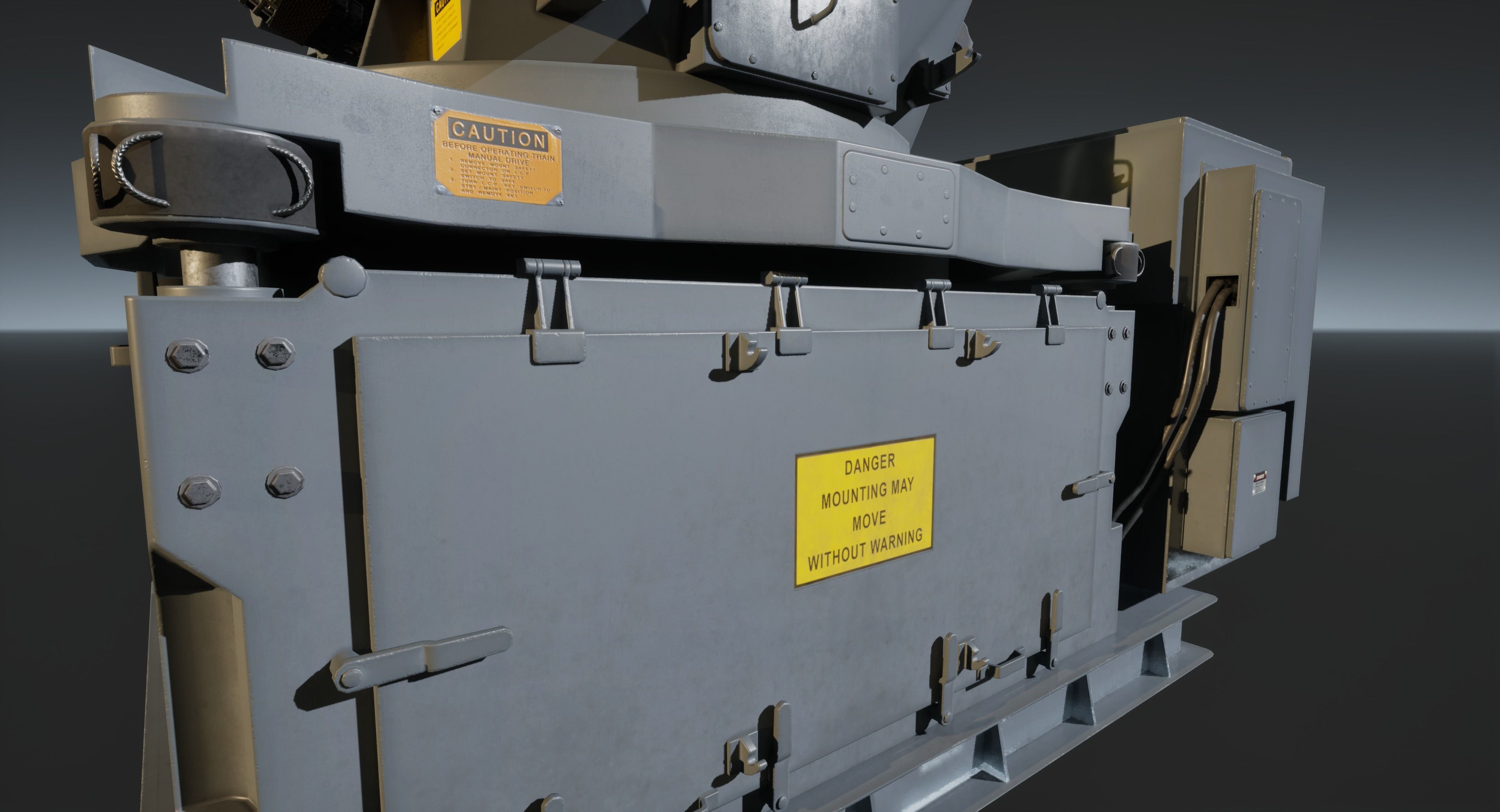 Phalanx CIWS Air Defence System Low-poly 3D model_11