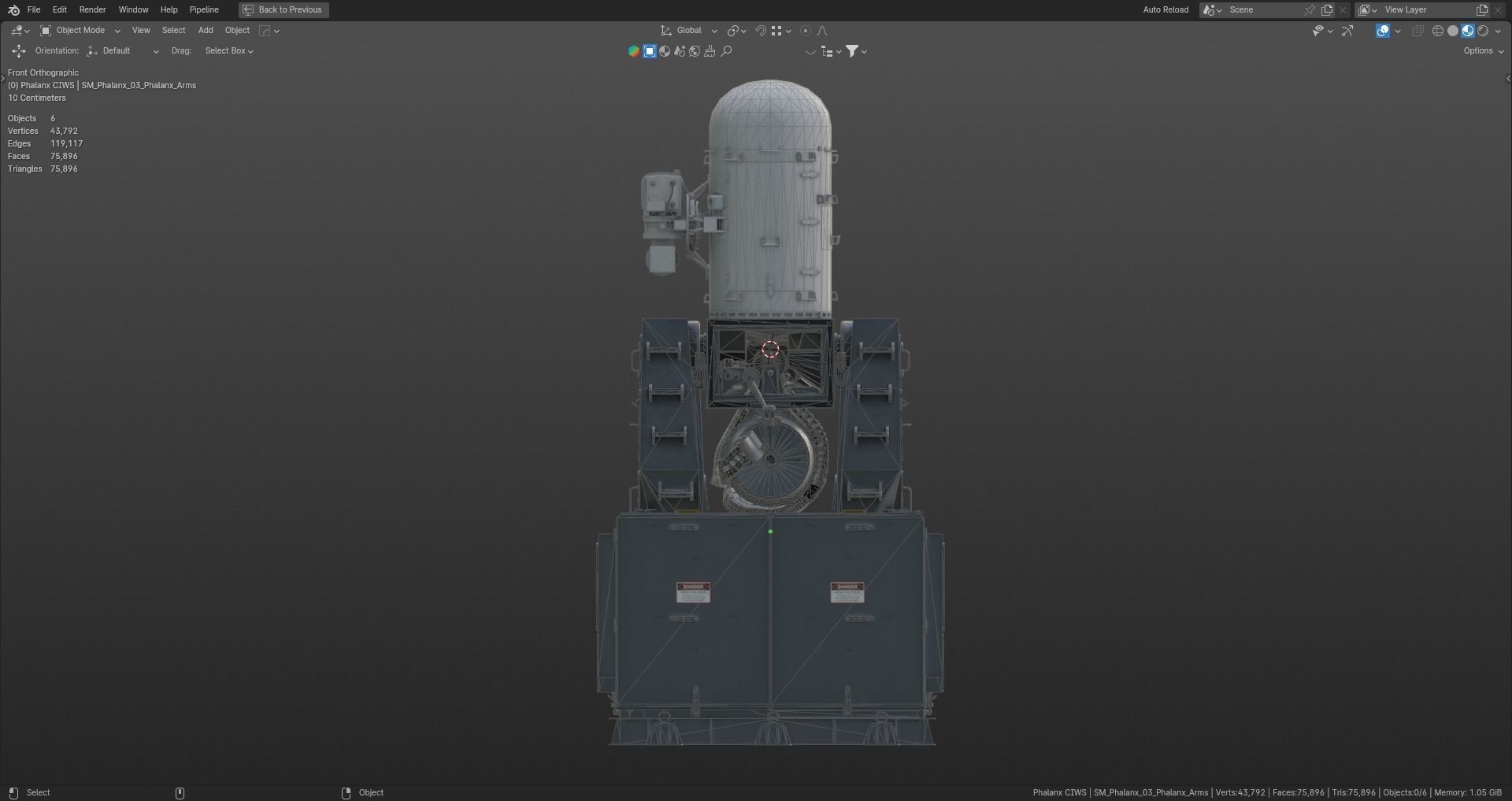 Phalanx CIWS Air Defence System Low-poly 3D model_19