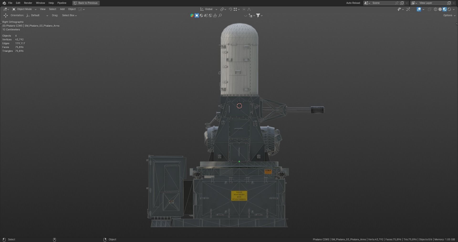 Phalanx CIWS Air Defence System Low-poly 3D model_21