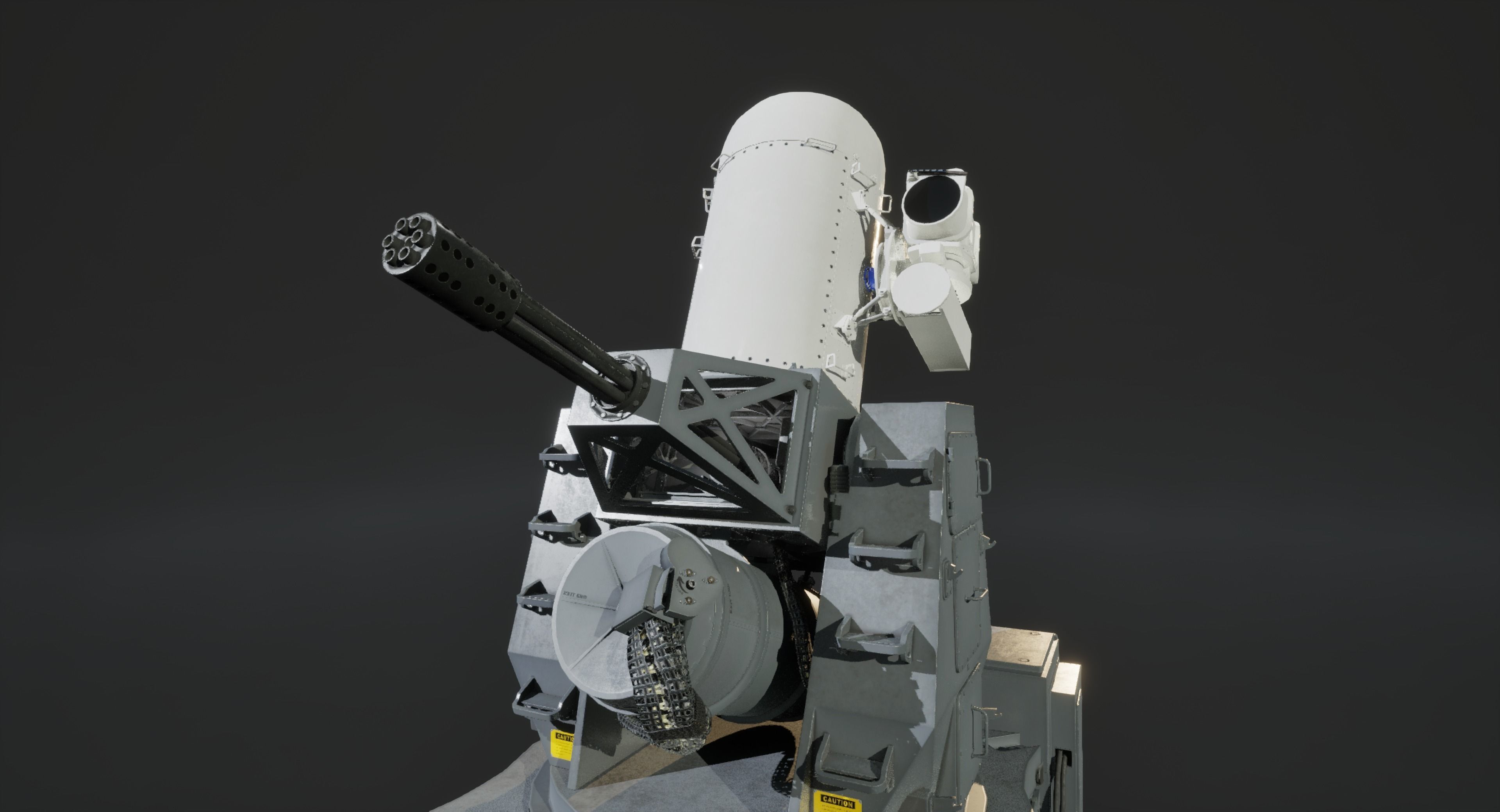 Phalanx CIWS Air Defence System Low-poly 3D model_14