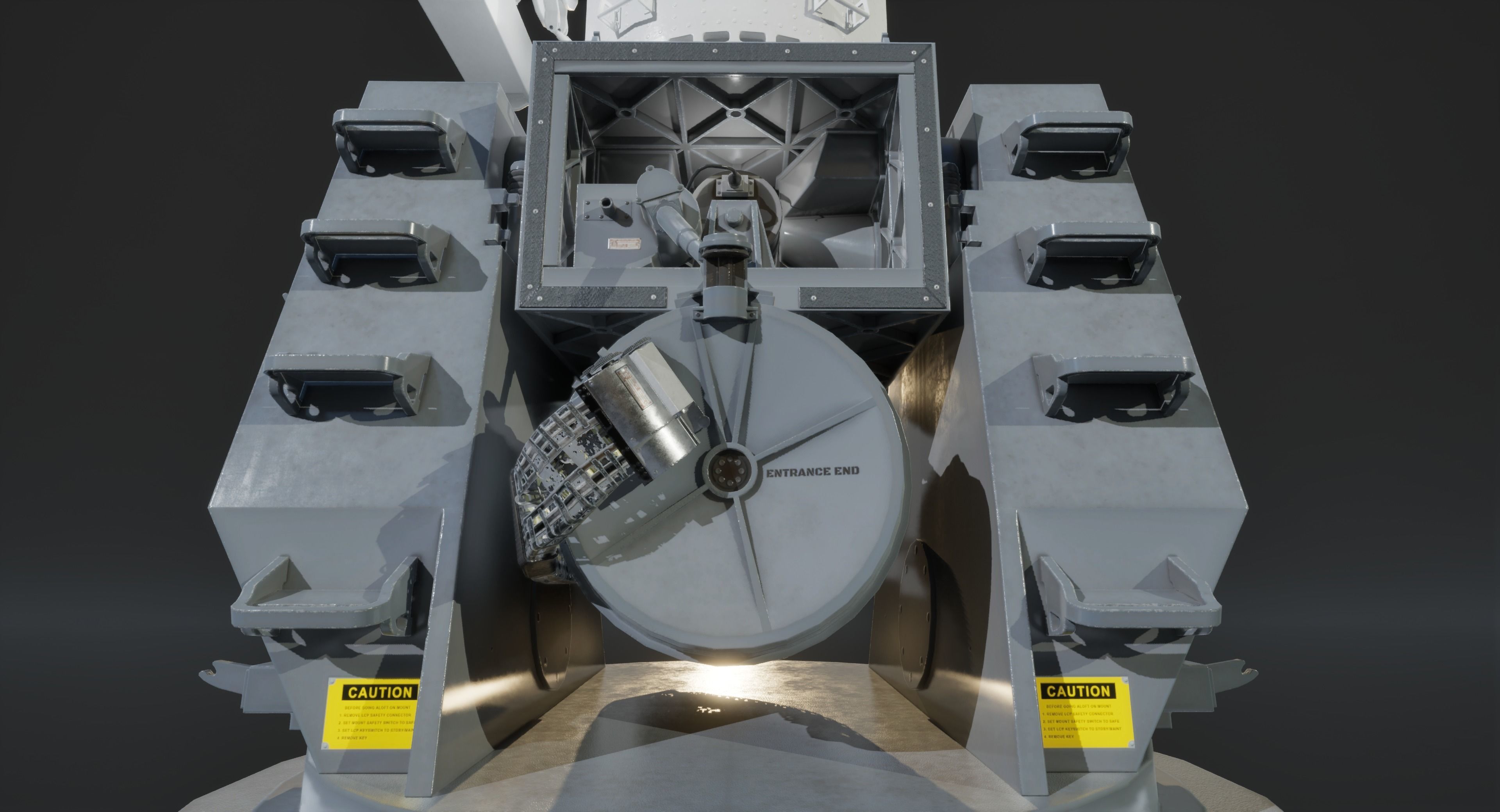 Phalanx CIWS Air Defence System Low-poly 3D model_5