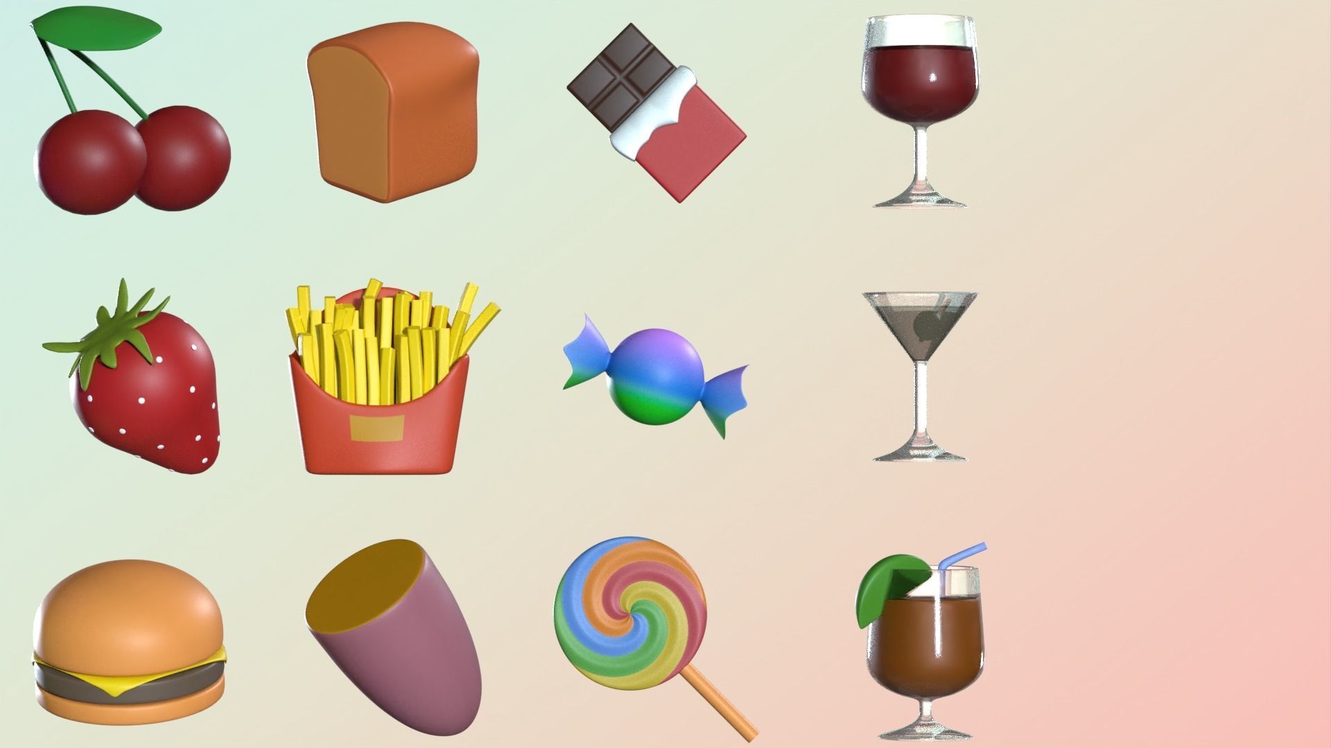 EMOJIs SET B 3D model_16