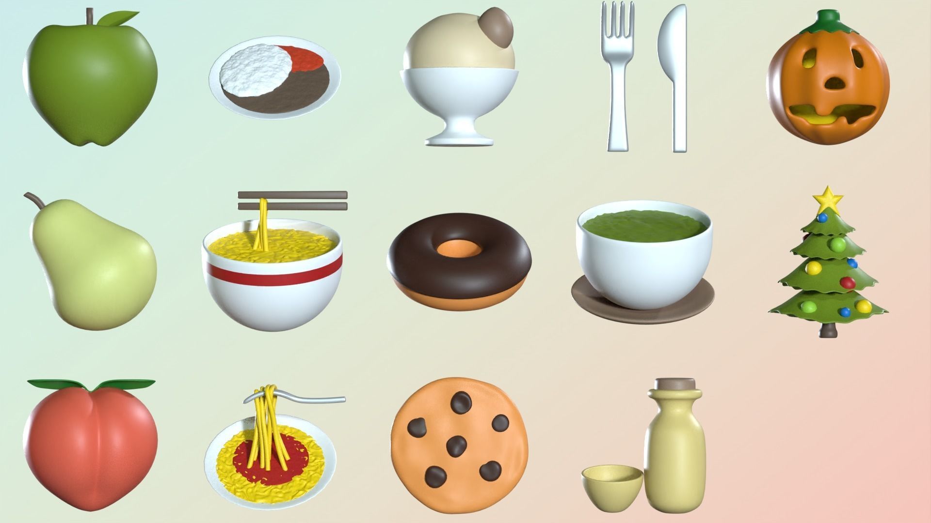EMOJIs SET B 3D model_15