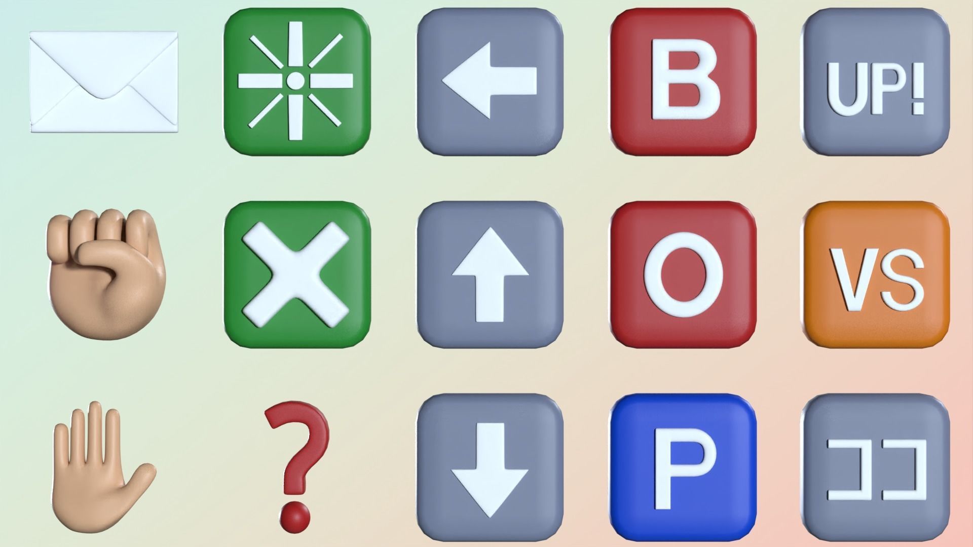 EMOJIs SET B 3D model_10