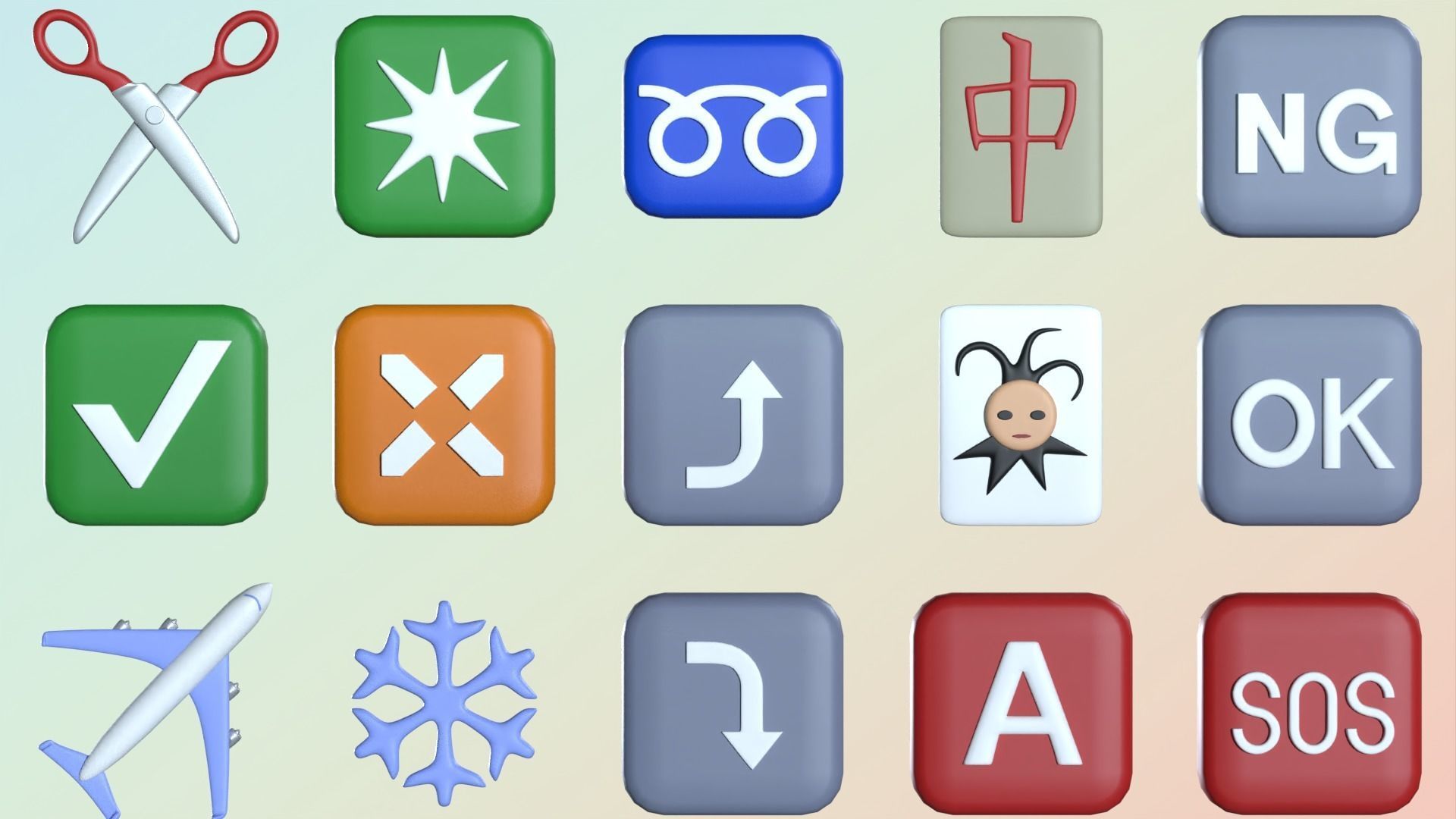 EMOJIs SET B 3D model_9