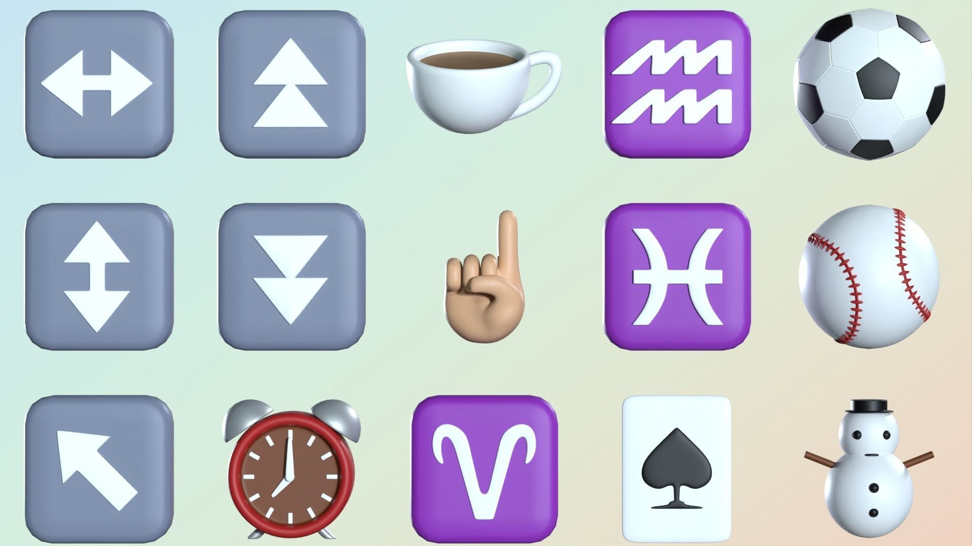 EMOJIs SET B 3D model_5