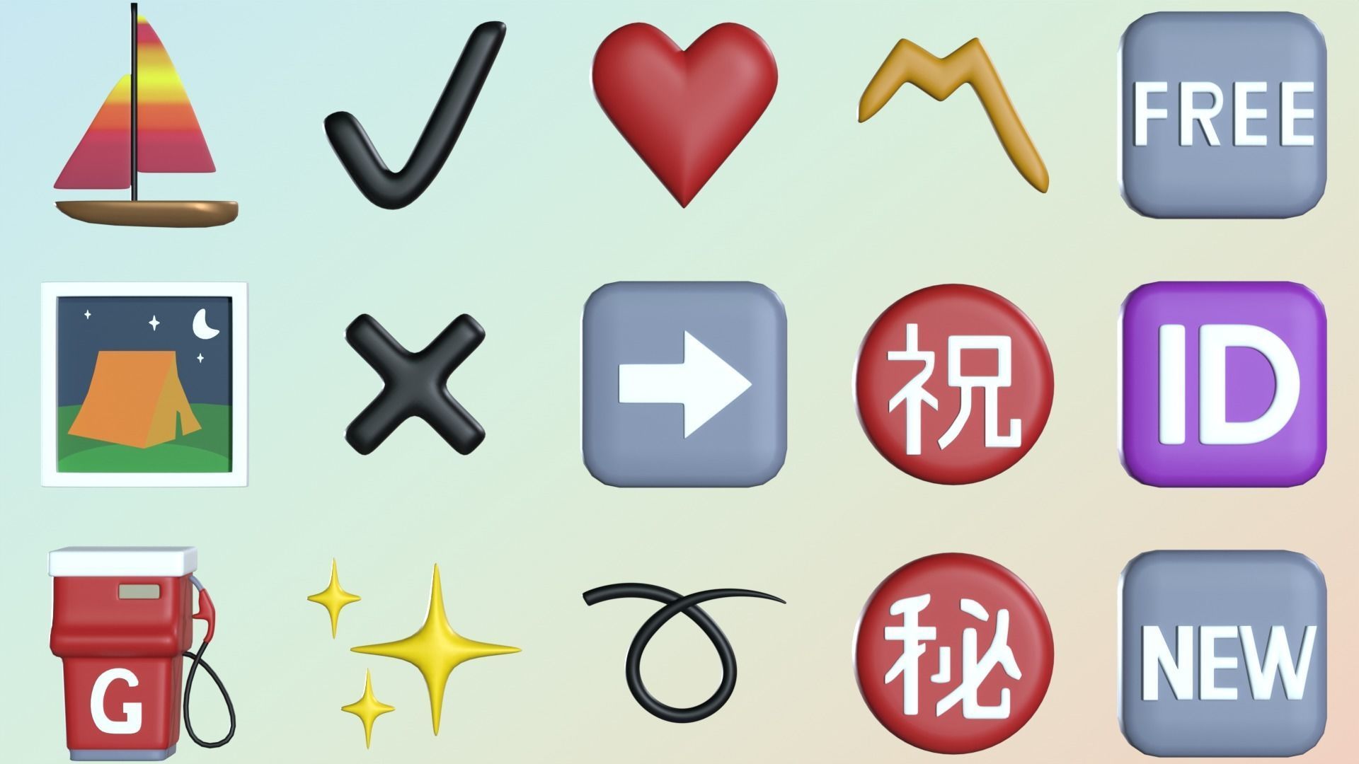 EMOJIs SET B 3D model_8