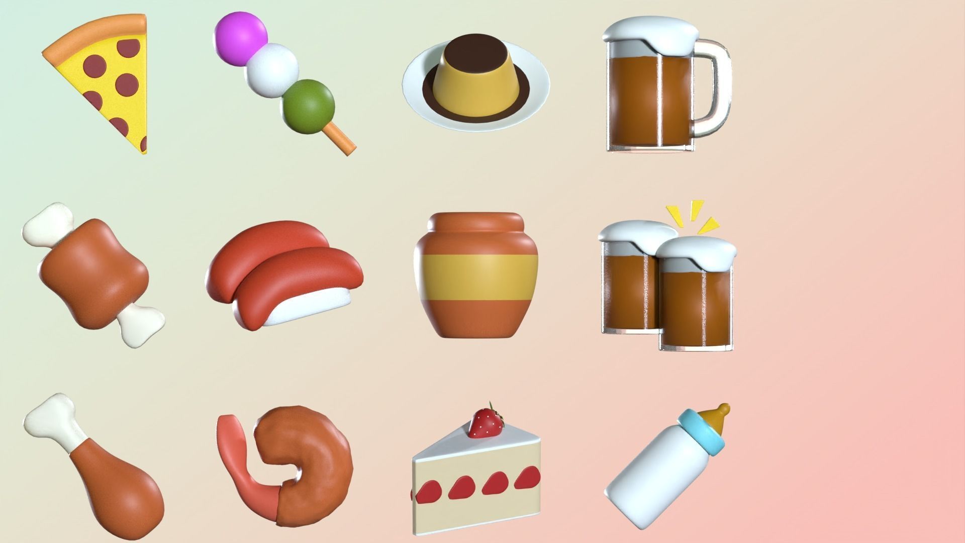 EMOJIs SET B 3D model_17