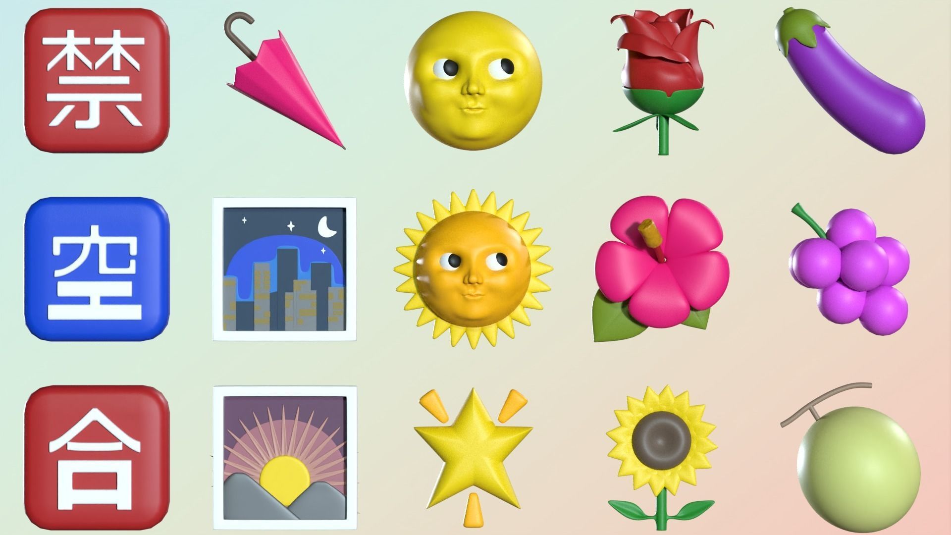 EMOJIs SET B 3D model_12