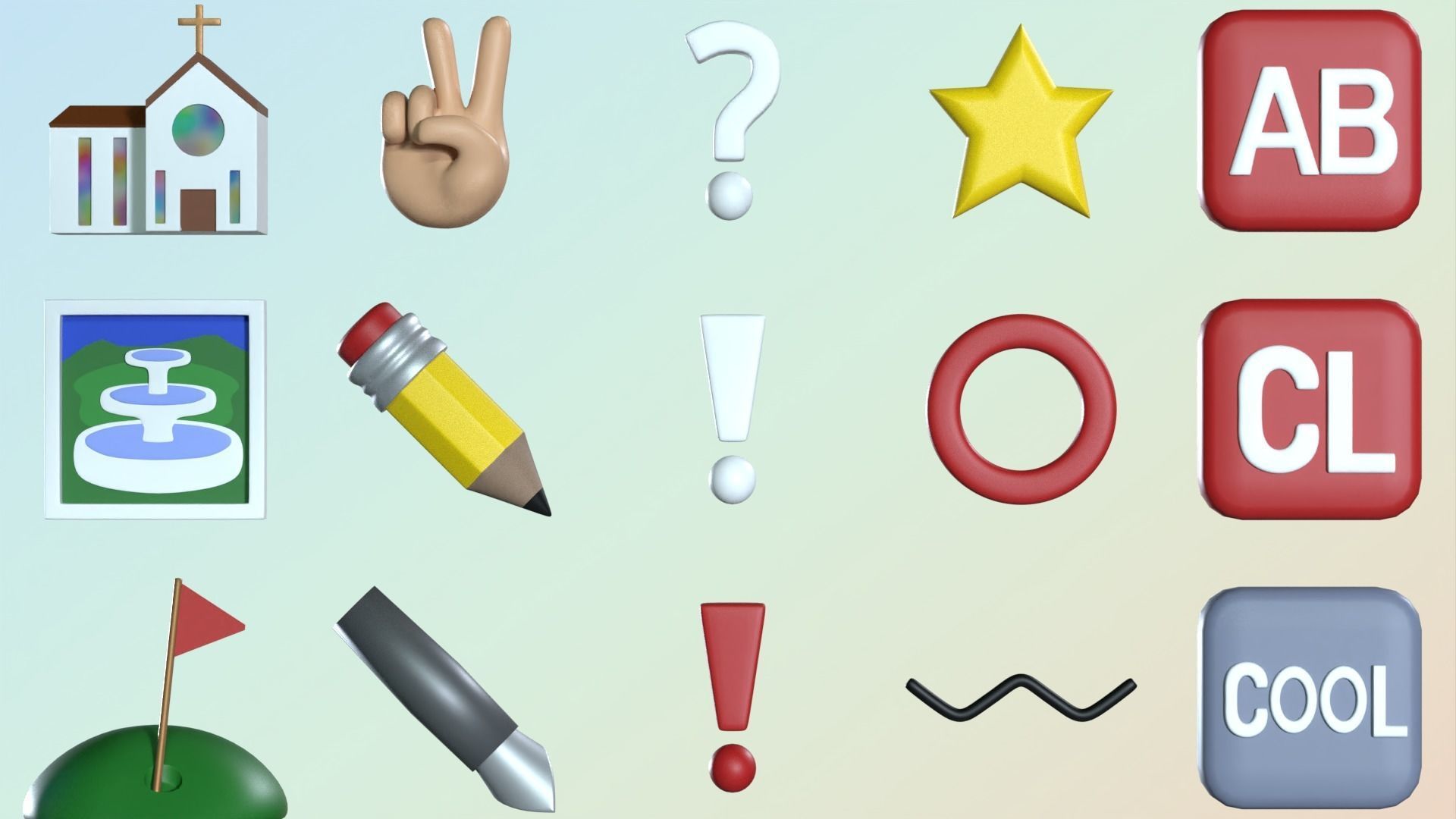 EMOJIs SET B 3D model_7