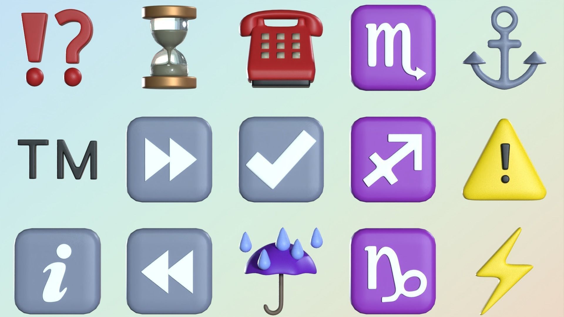 EMOJIs SET B 3D model_4