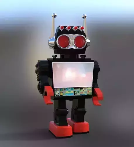 Saturn robot vintage toy model 3D model