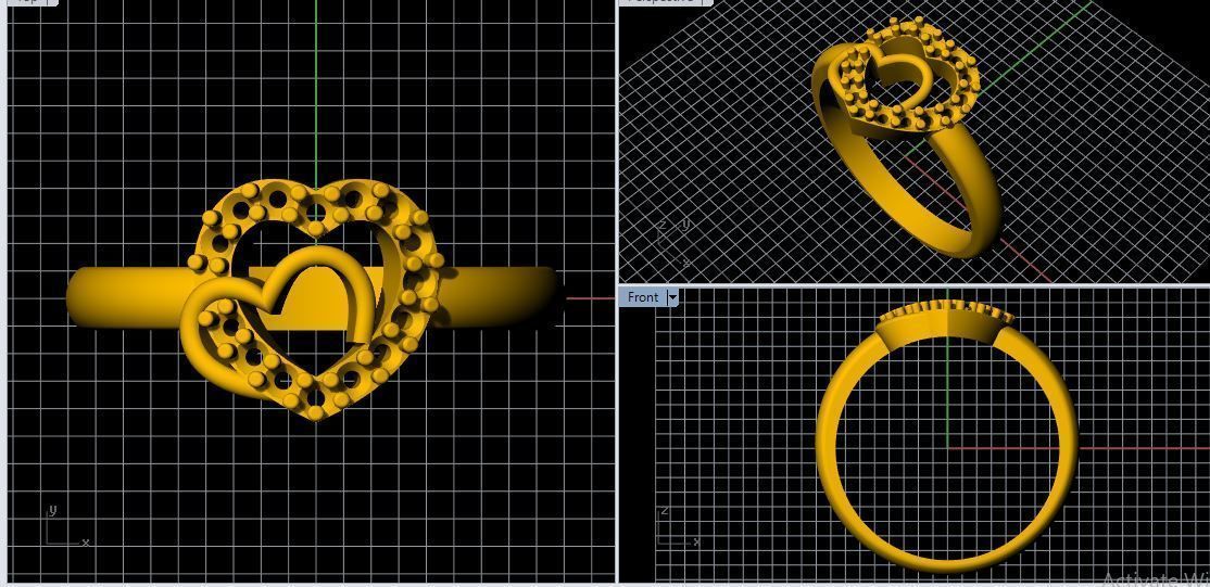 heart shape ring 3dm file 3D print model_3