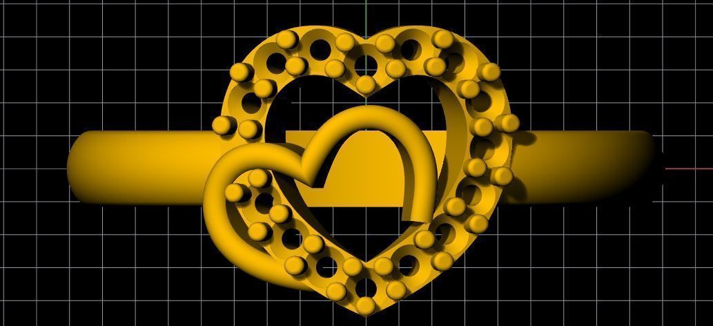 heart shape ring 3dm file 3D print model_1